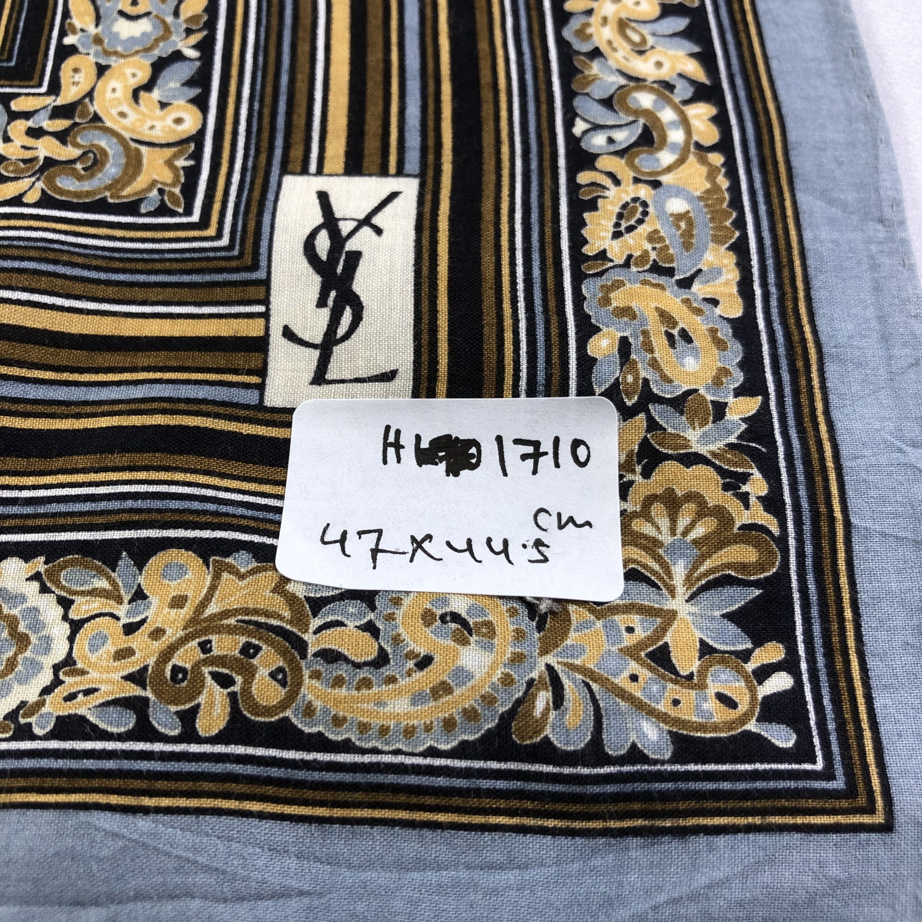 Vintage × Yves Saint Laurent YSL Hand Rolled Handkerchief Neckerchief Bandana H1710 Size ONE SIZE - 6 Thumbnail