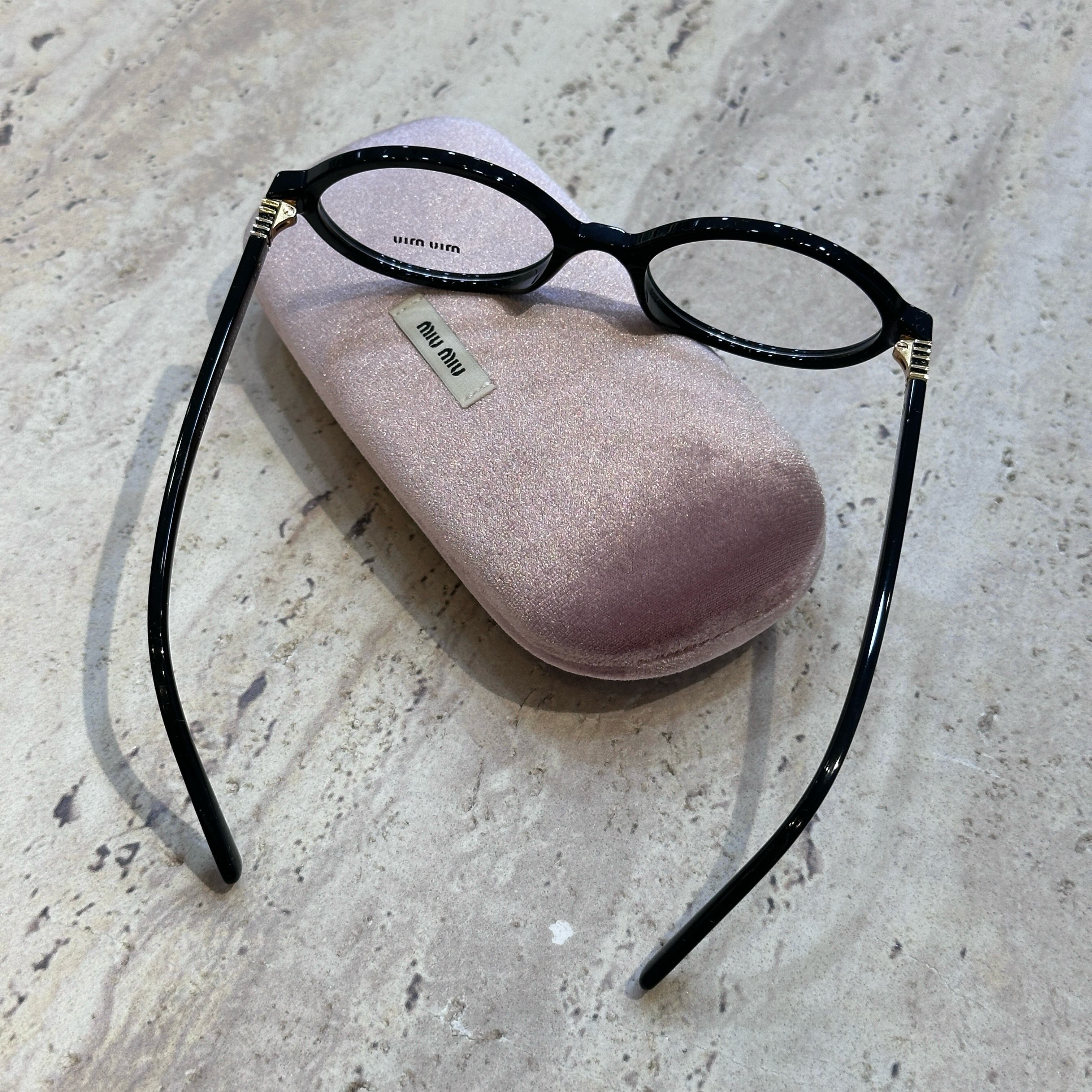 Miu Miu MIU MIU MU 01XV 1AB101 Eyewear BLACK Size ONE SIZE - 8 Thumbnail
