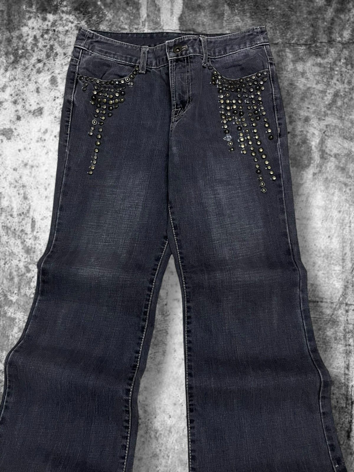 Tornado Mart Vintage Japan 90’s Ekdutin Flared Historical Studded Jeans Size US 28 / EU 44 - 4 Thumbnail
