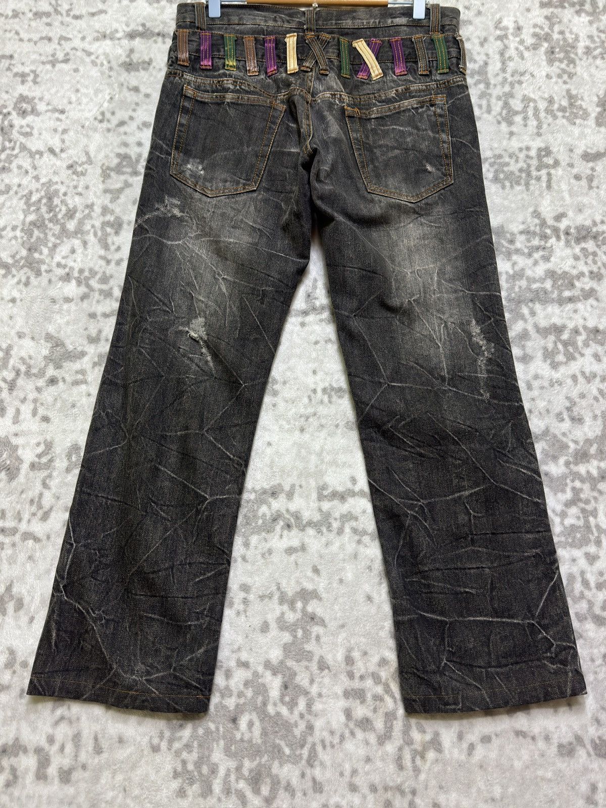 Hysteric Glamour Vintage Y2K Nylaus Double Waist Acid Wash Distressed Denim Size US 31 - 11 Thumbnail