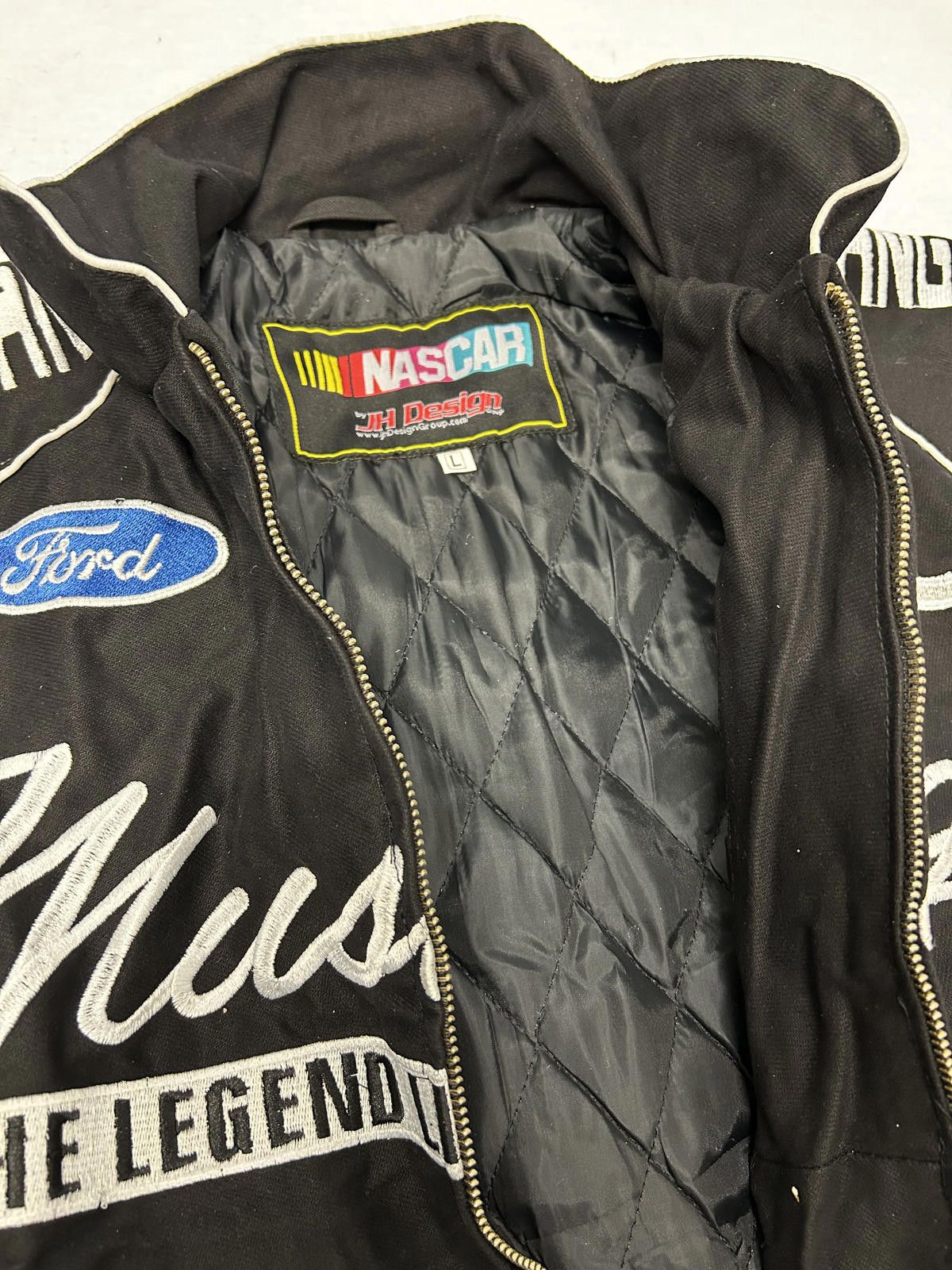NASCAR Ford Mustang Black Racing Jacket with Embroidered Logos Size US L / EU 52-54 / 3 - 8 Thumbnail
