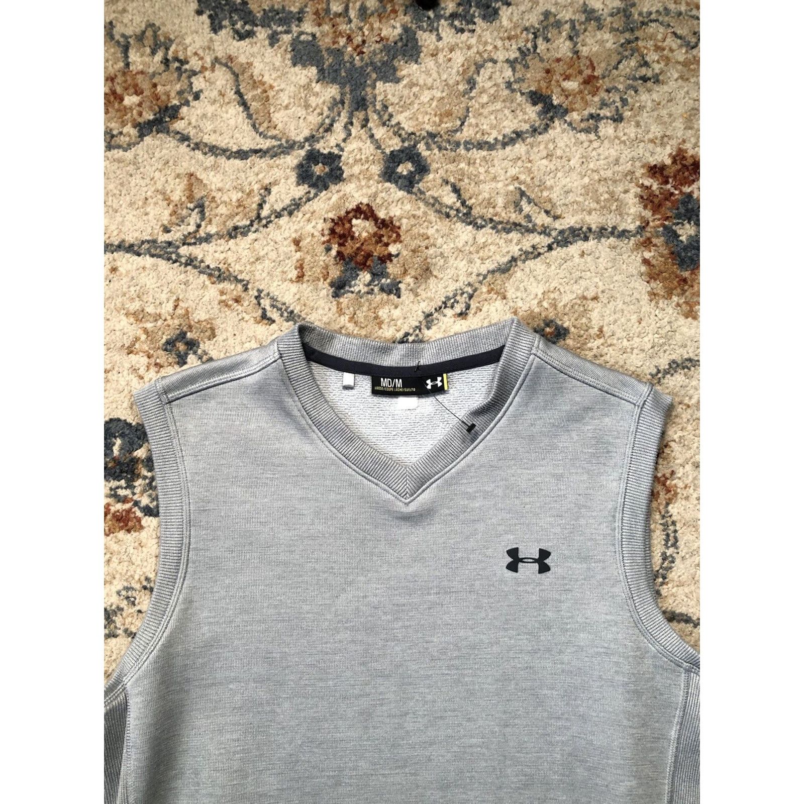 Under Armour Under Armour Sweater Vest Mens M Gray Storm Logo V-Neck Golf Casual Tops Size US M / EU 48-50 / 2 - 2 Thumbnail