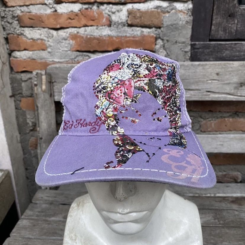 Ed Hardy × Vintage 2000s Ed hardy geisha trucker cap Size ONE SIZE - 1 Thumbnail