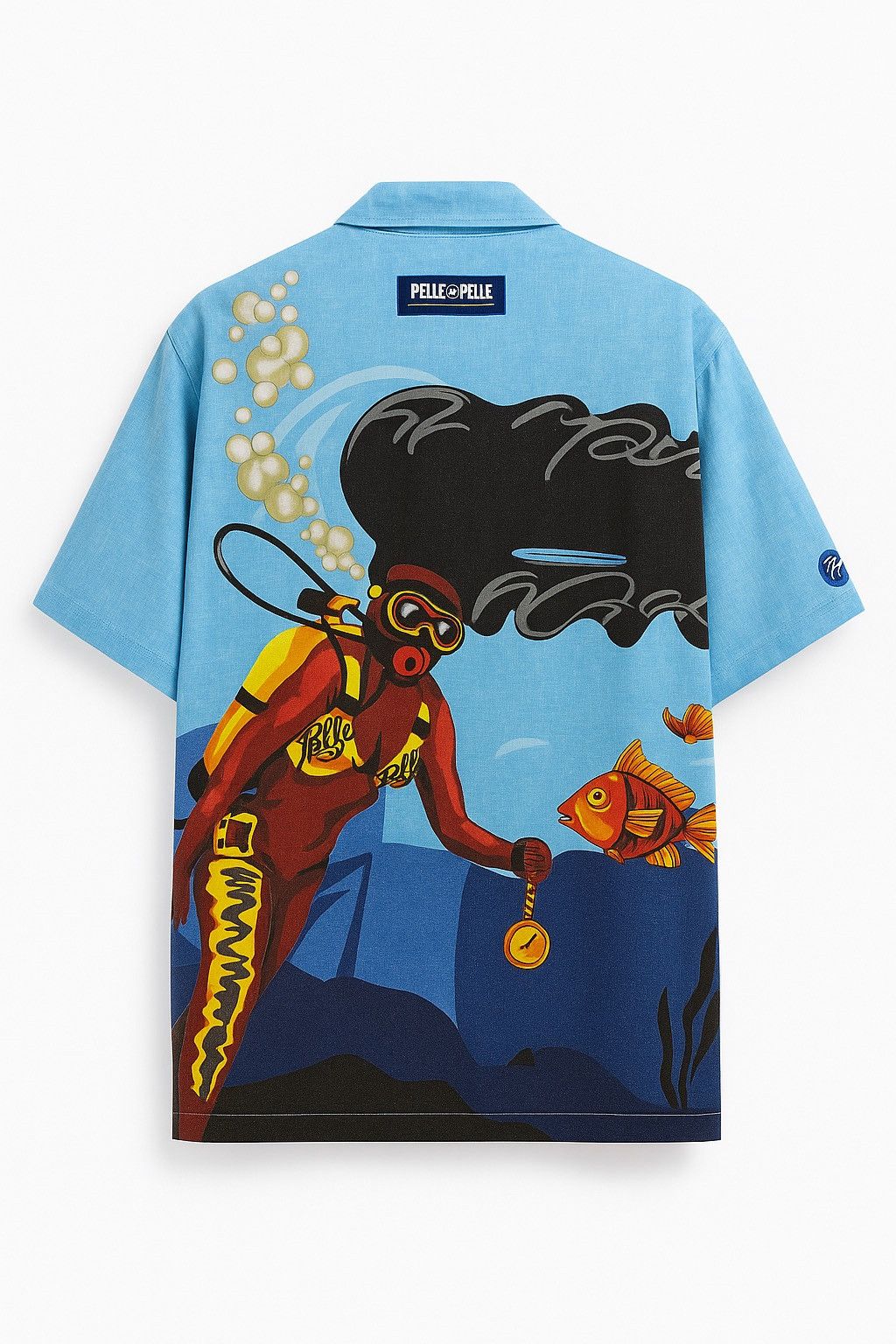 Marc Buchanan Vintage 90s Pelle Pelle Scuba Diver Graphic Shirt – Rare Size US L / EU 52-54 / 3 - 2 Thumbnail