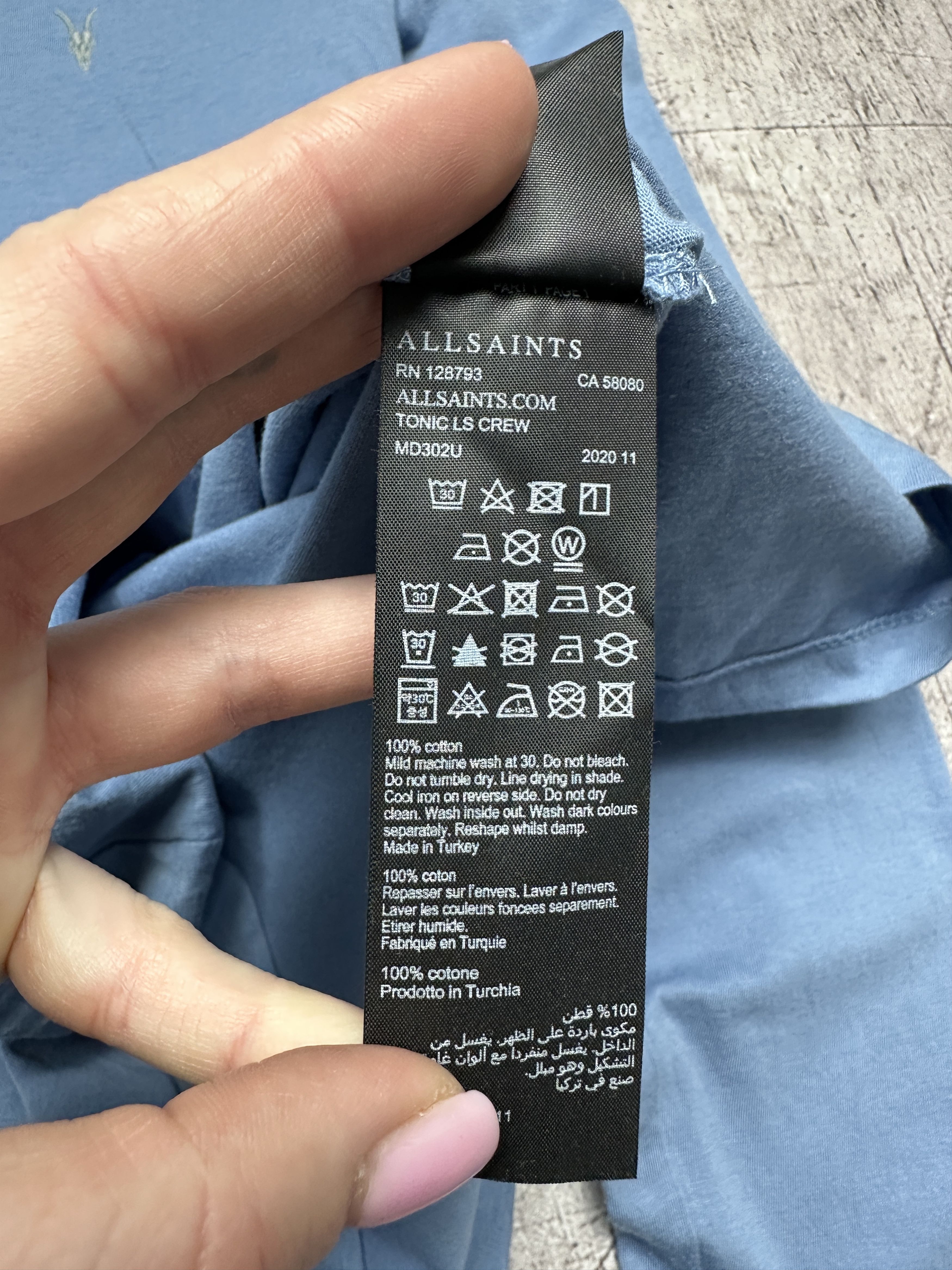 Allsaints Allsaints Vintage Mens Tonic Crew Neck Long Sleeve T-Shirt Size US M / EU 48-50 / 2 - 5 Thumbnail
