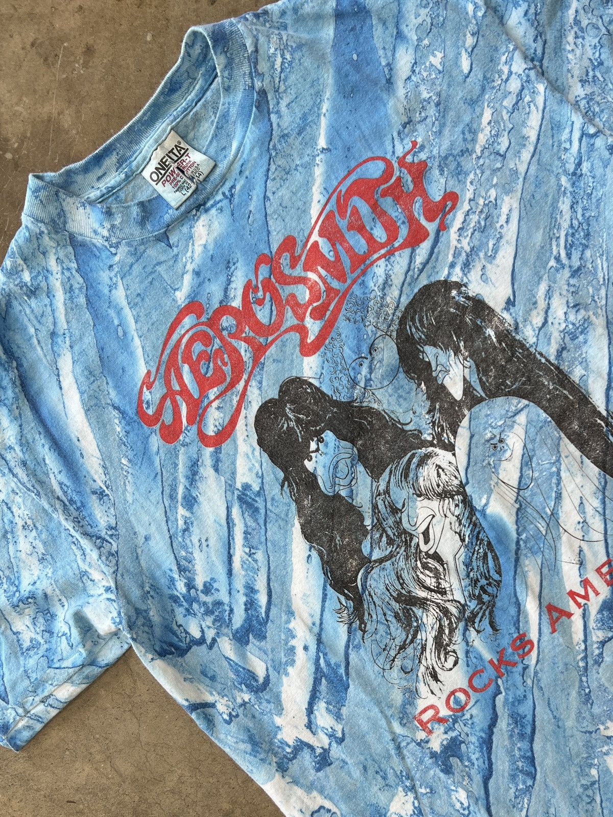 Band Tees × Vintage Vintage 1994 Aerosmith Tour Tee Single Stitch Tie Dye Large Size US L / EU 52-54 / 3 - 1 Thumbnail