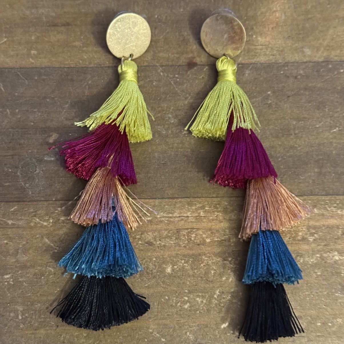 Other Multicolor tiered tassel dangle earrings Size ONE SIZE - 5 Thumbnail