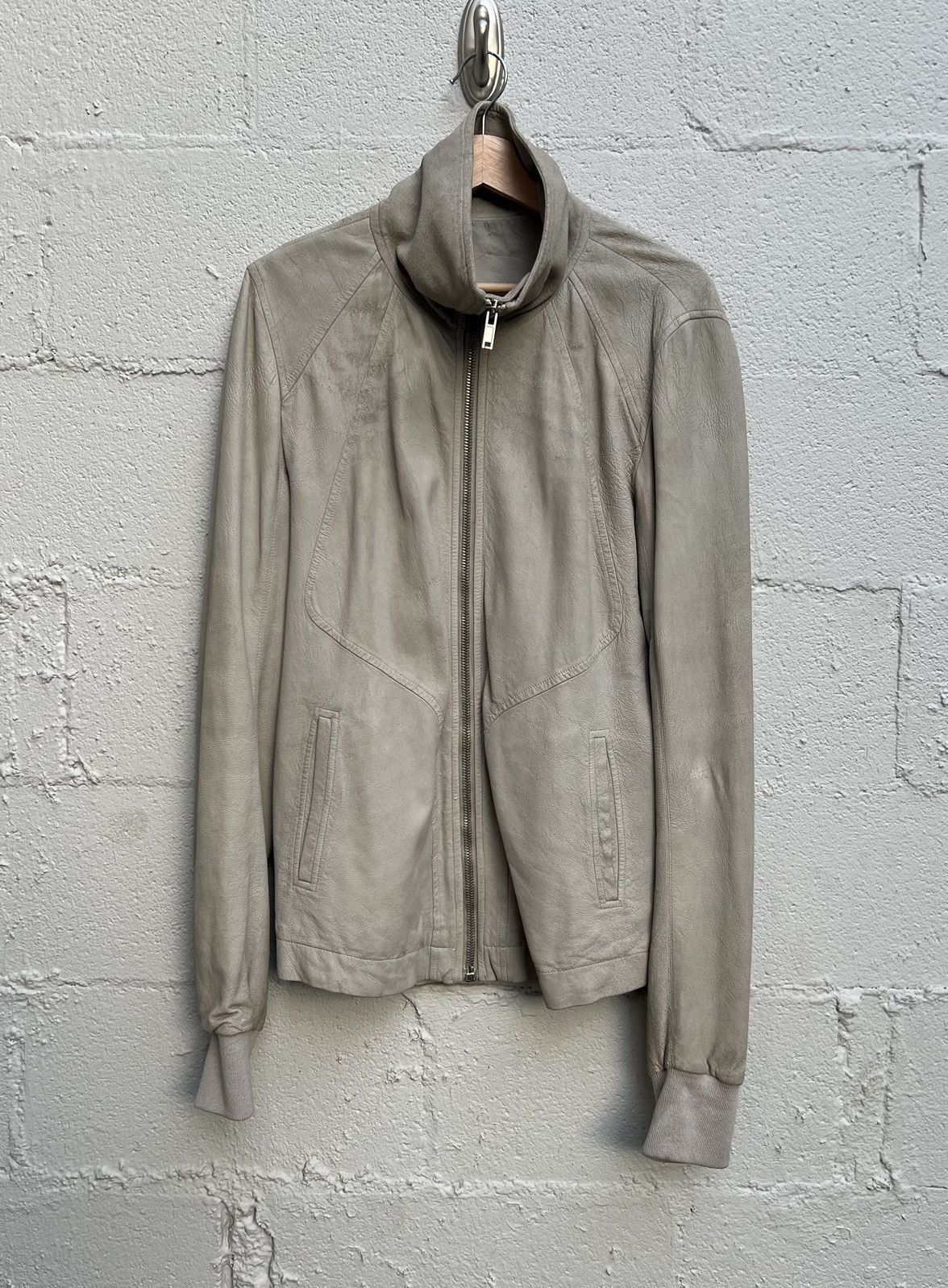Rick Owens SS12 Rick Owens Blistered Leather High Neck Intarsia Jacket Size US L / EU 52-54 / 3 - 7 Thumbnail