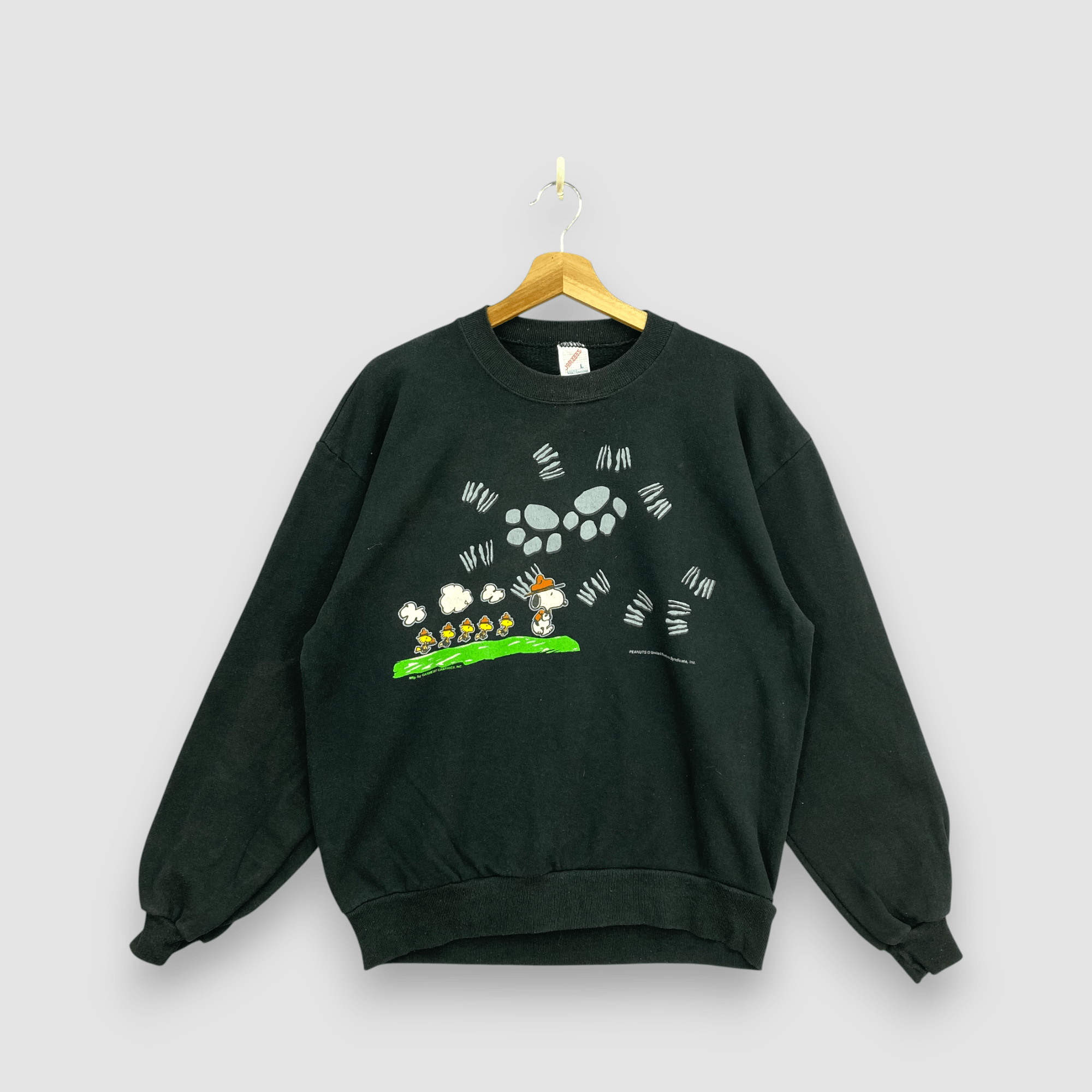 Vintage 90s Peanuts Snoopy Baseball Sweatshirt Jerzees USA