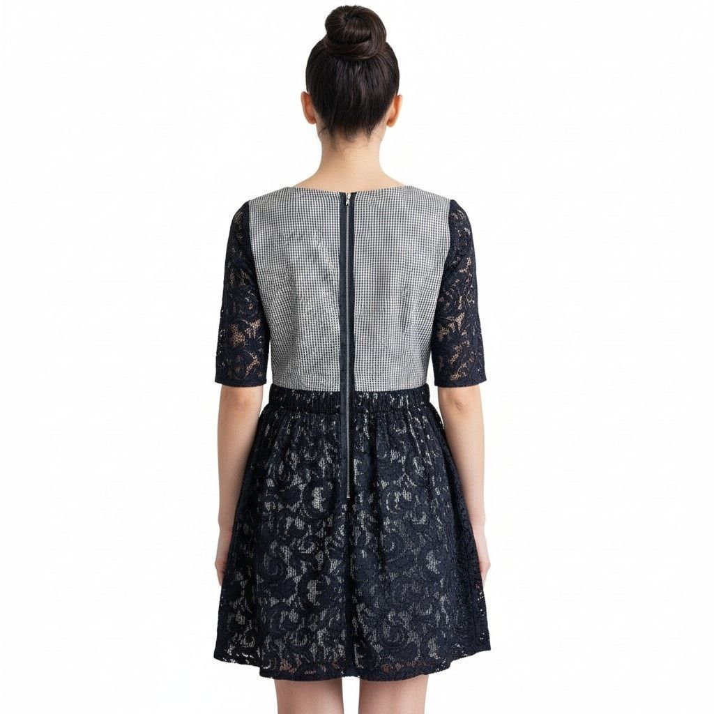 Carven Carven Blue Lace Pattern Mini Dress, S/US4/FR36 SRP: $2040 Size S / US 4 / IT 40 - 4 Thumbnail