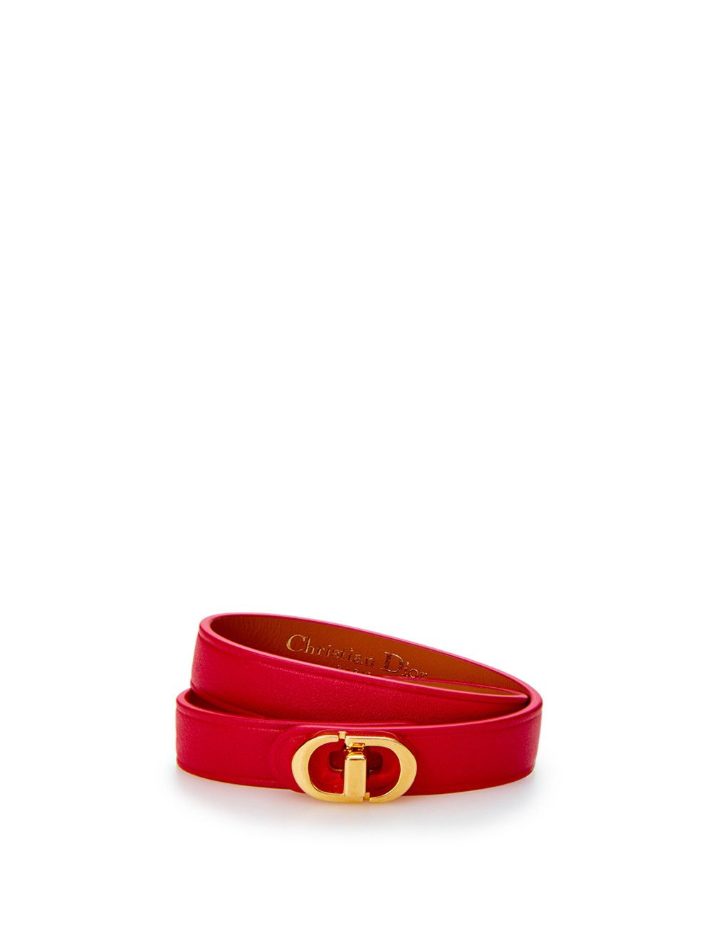 Dior Dior Red Leather Double Band CD Bracelet Grailed