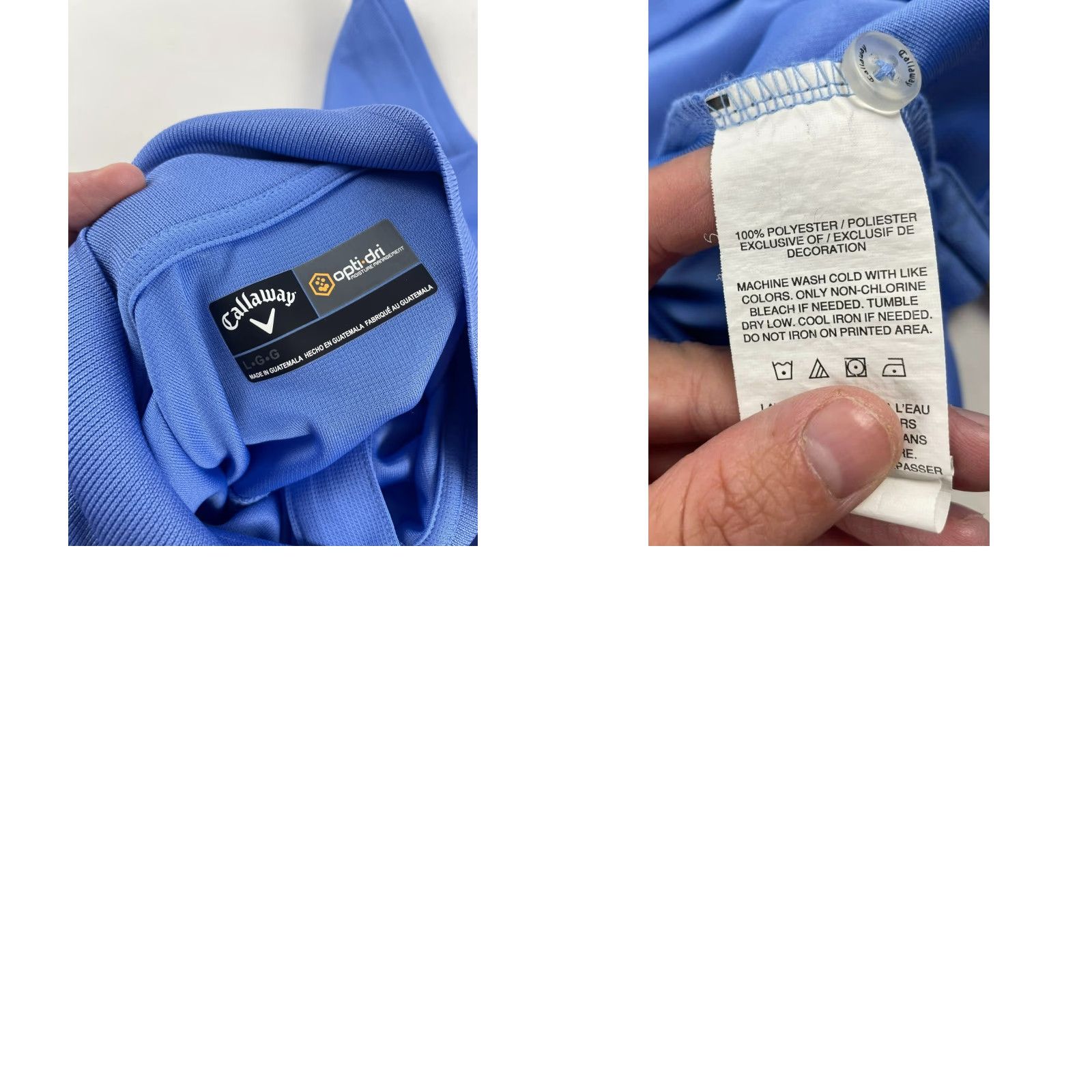 Callaway Callaway Opti-Dri Polo Shirt Men’s Large Blue Short Sleeve 1/4 Button Up Polo Size US L / EU 52-54 / 3 - 8 Thumbnail