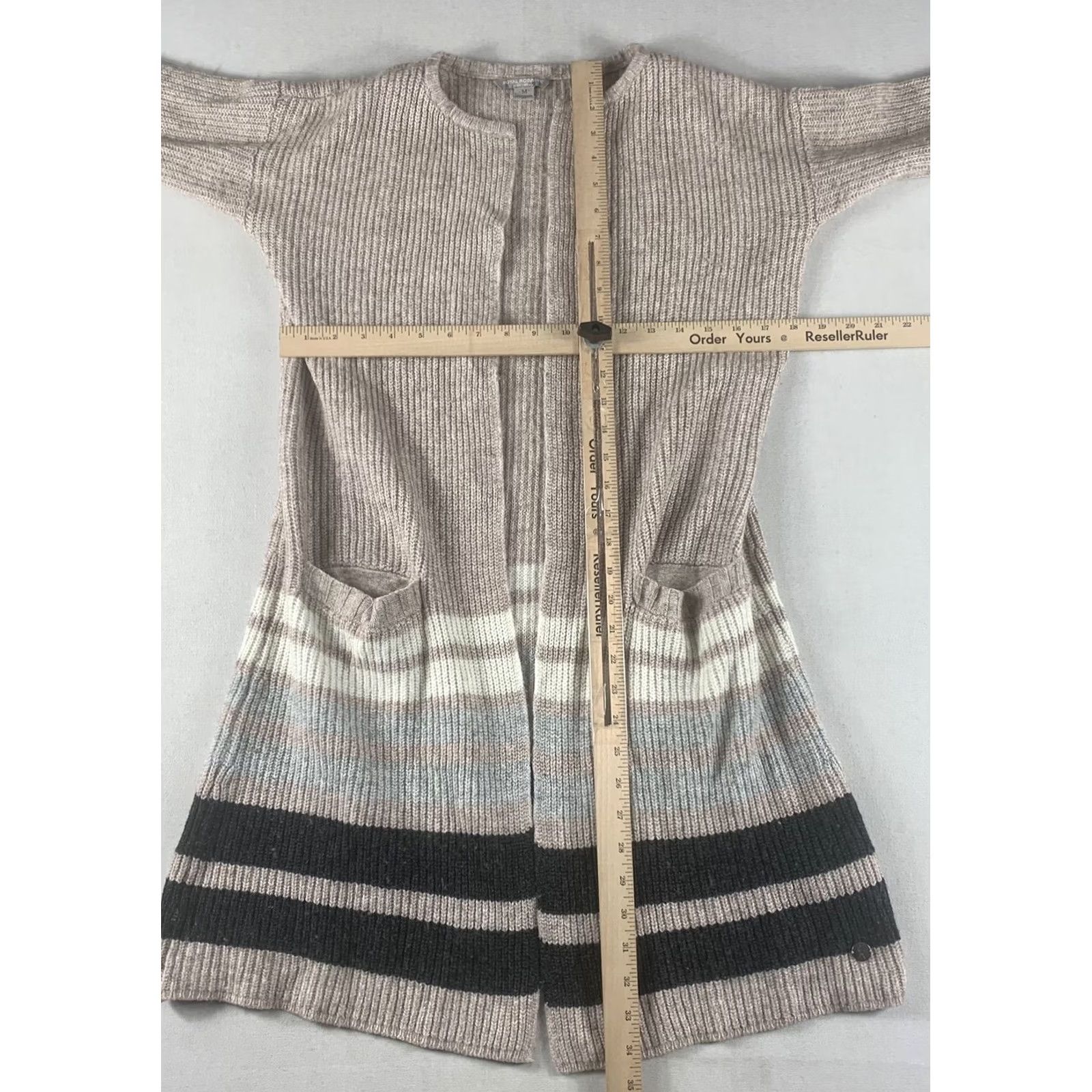 Royal Robbins VINTAGE ROYAL ROBBINS SWEATER WRAP WOMENS M MEDIUM LONG SLEEVE KNIT PINK ROSE BLACK STRIPE Size M / US 6-8 / IT 42-44 - 5 Thumbnail