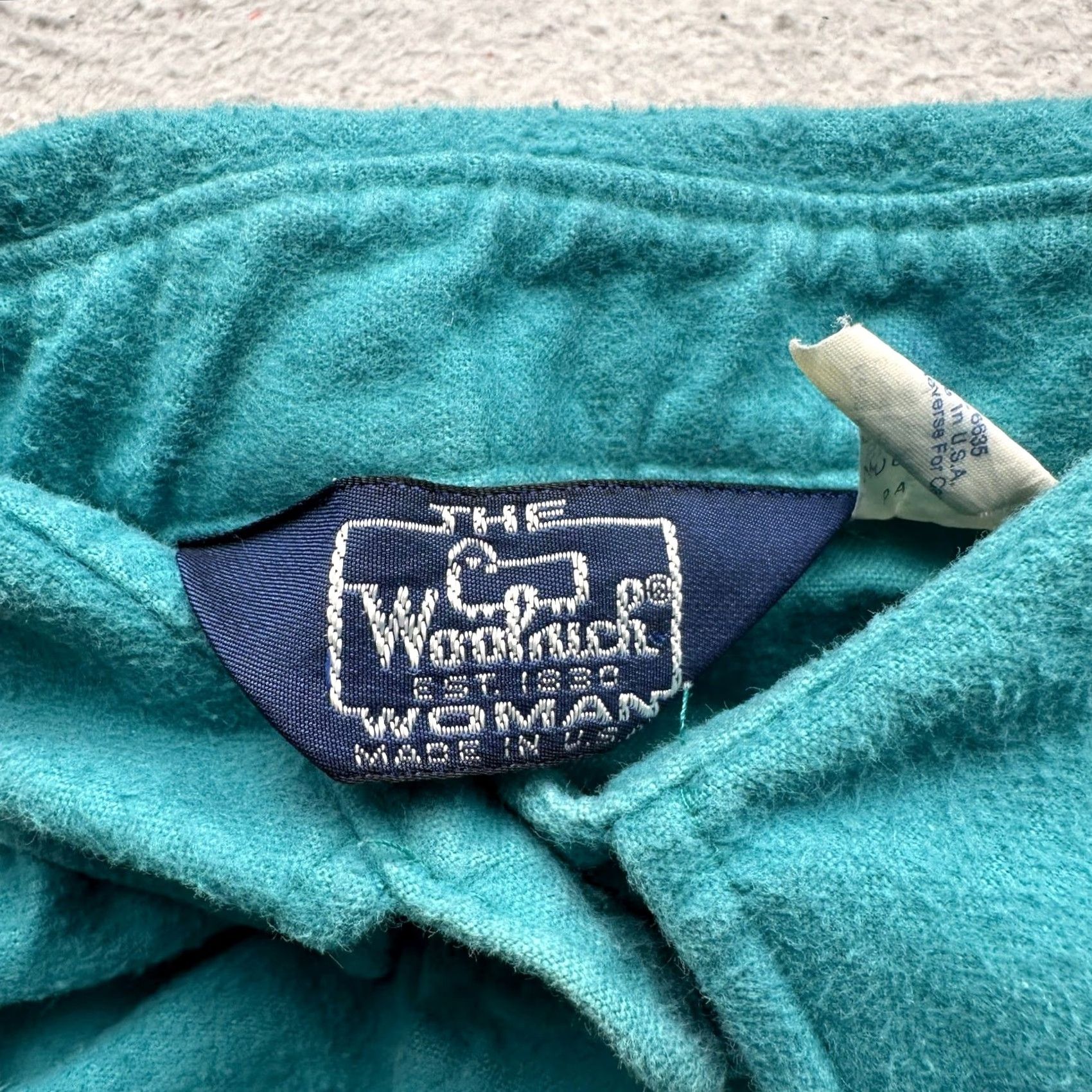 Vintage VINTAGE Woolrich Woman Chamois Flannel Shirt Womens 10 Medium Long Sleeve Teal Green 90s Outdoor Casual Button-Up Women Size M / US 6-8 / IT 42-44 - 3 Thumbnail