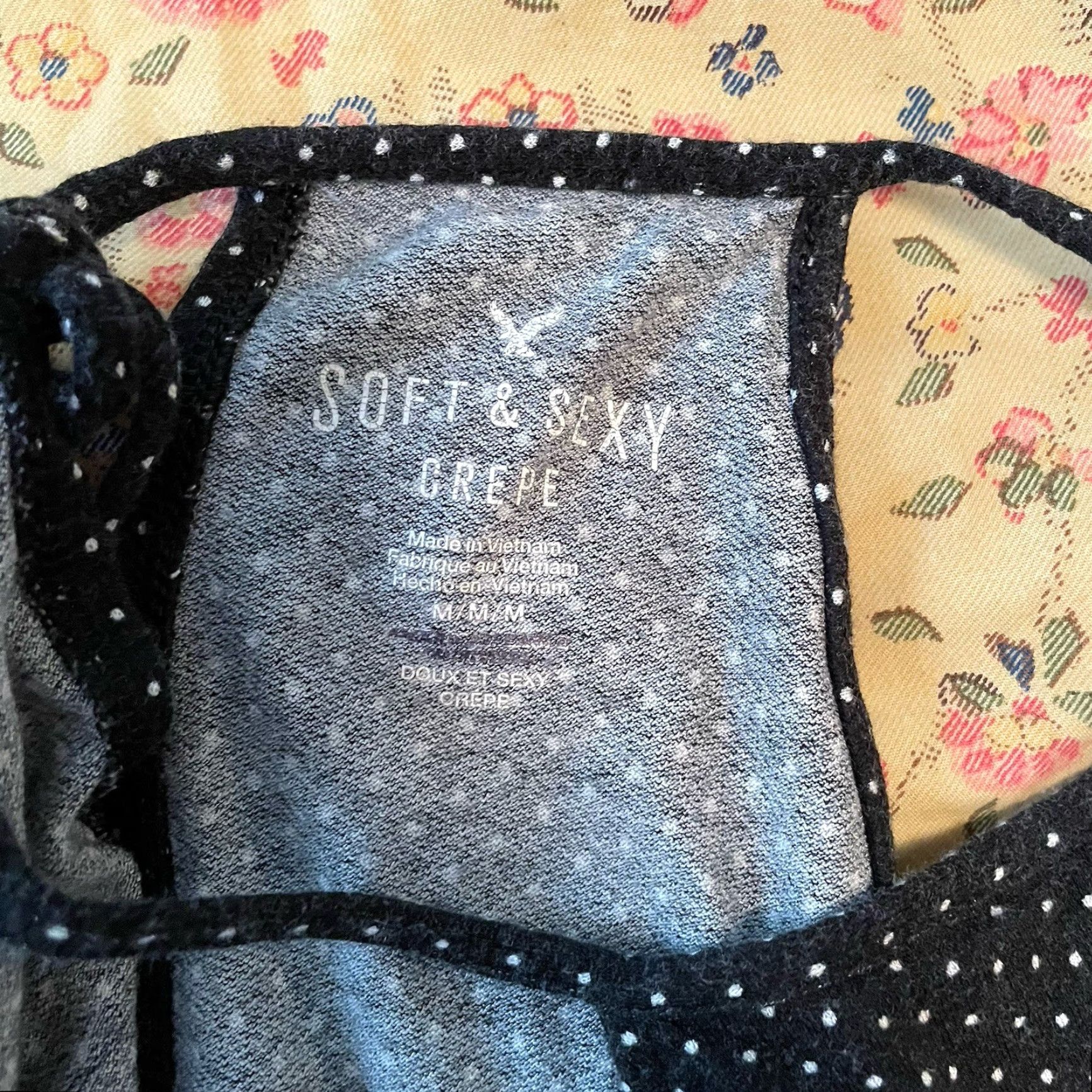 American Eagle Outfitters VINTAGE American Eagle Outfitters Top Blouse Women's M Black Polka Dot Cold Shoulder Knit Crepe Belted Bow Ruffle Printed Casual Beach Size M / US 6-8 / IT 42-44 - 3 Thumbnail