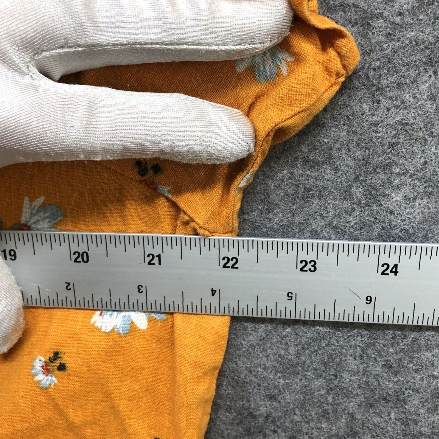 Loft LOFT Womens Blouse Mustard Yellow Floral Linen Blend Extra Large XL Short Sleeve Size L / US 10 / IT 46 - 6 Thumbnail