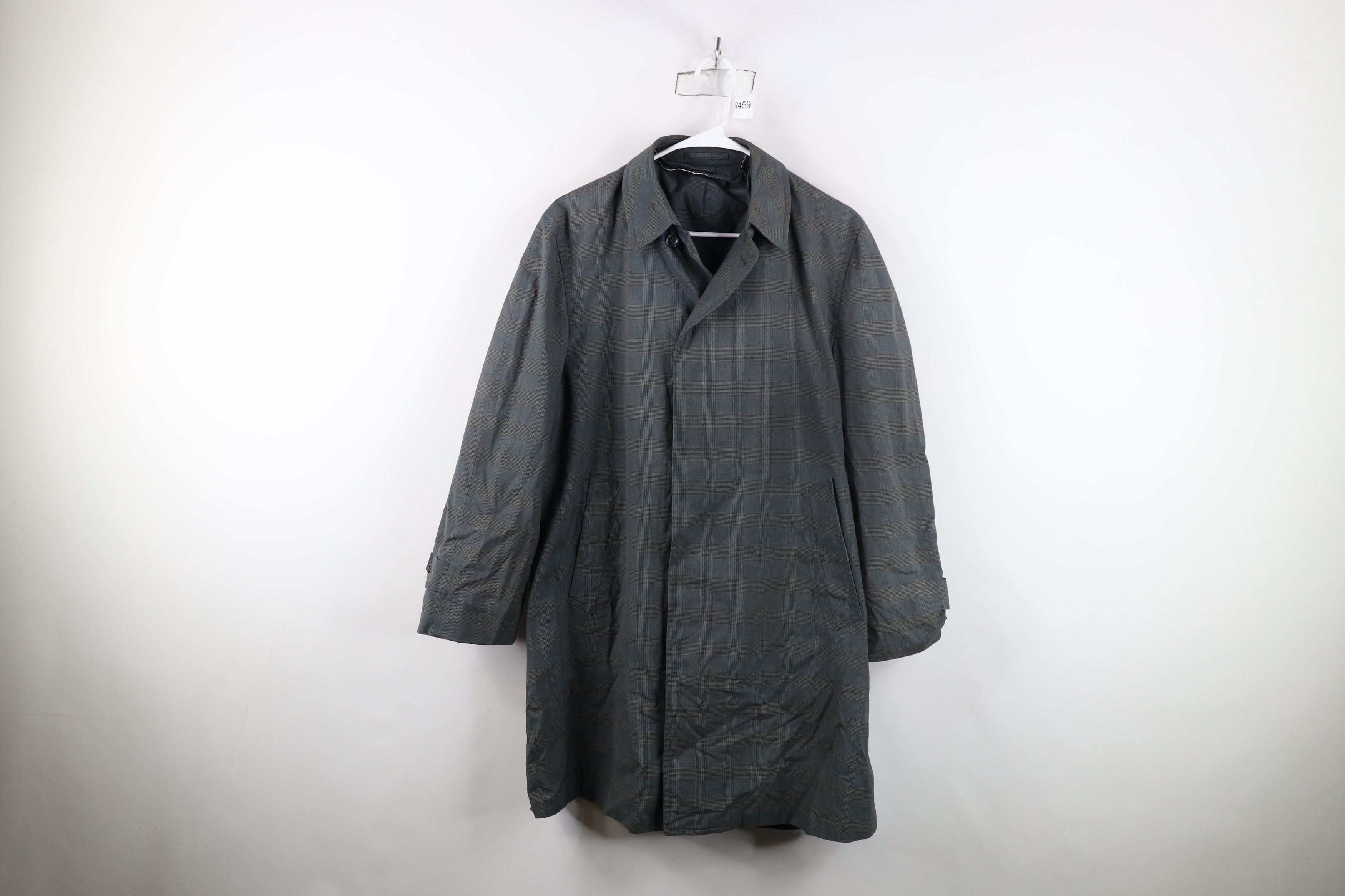 Vintage 70s Rockabilly Trench Coat Rain Jacket Plaid USA