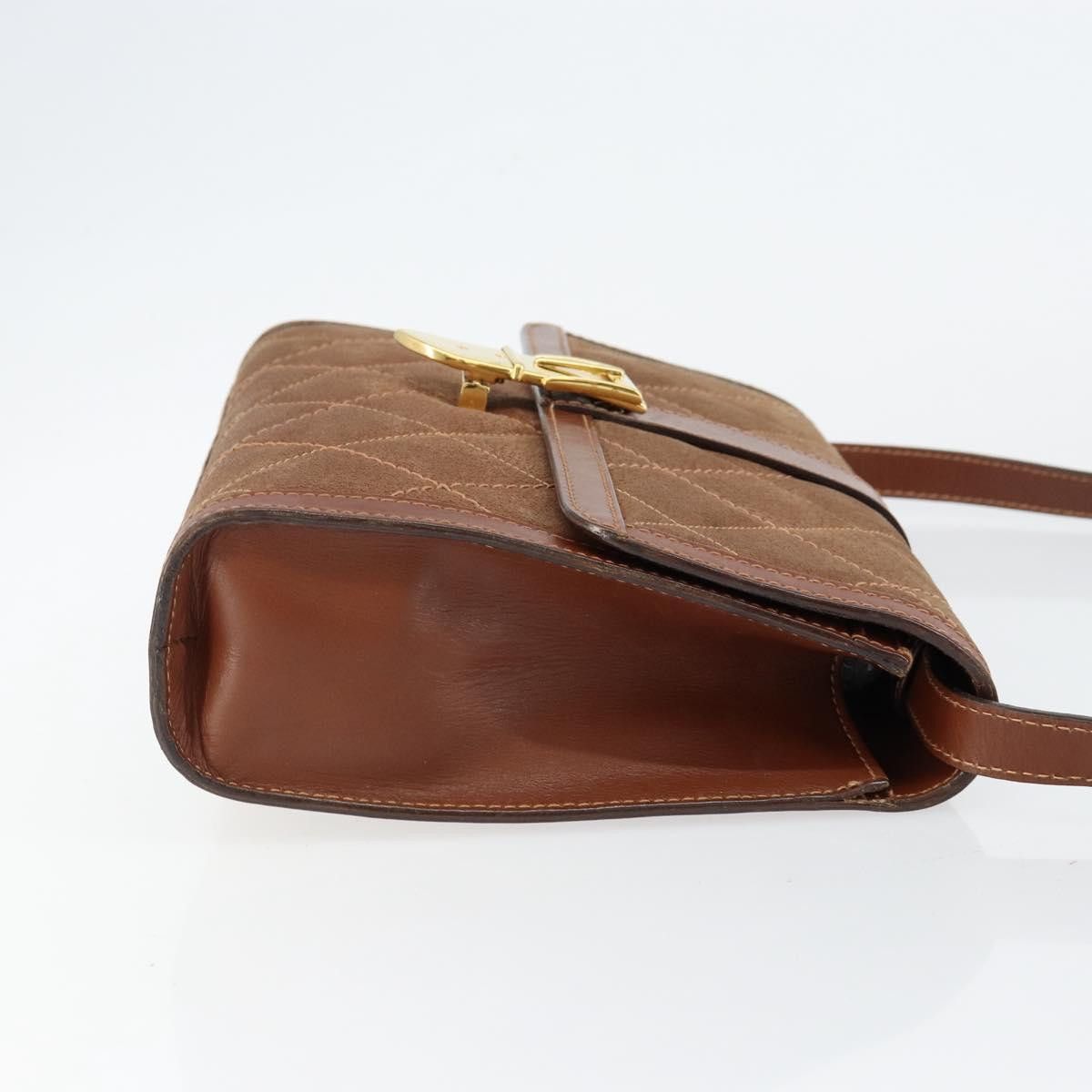 Gucci GUCCI Shoulder Bag Suede Leather Brown Gold Size ONE SIZE - 4 Thumbnail