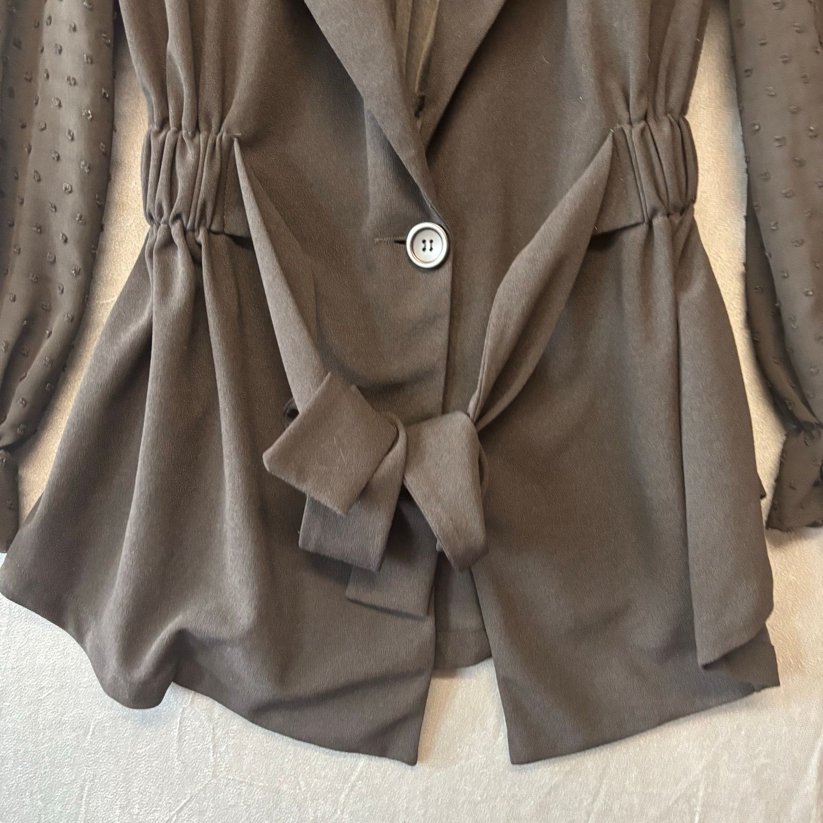 Shein Women's Lightweight Blazer Blouse Polka Dot Tulle Vixen Size XS / US 0-2 / IT 36-38 - 7 Thumbnail
