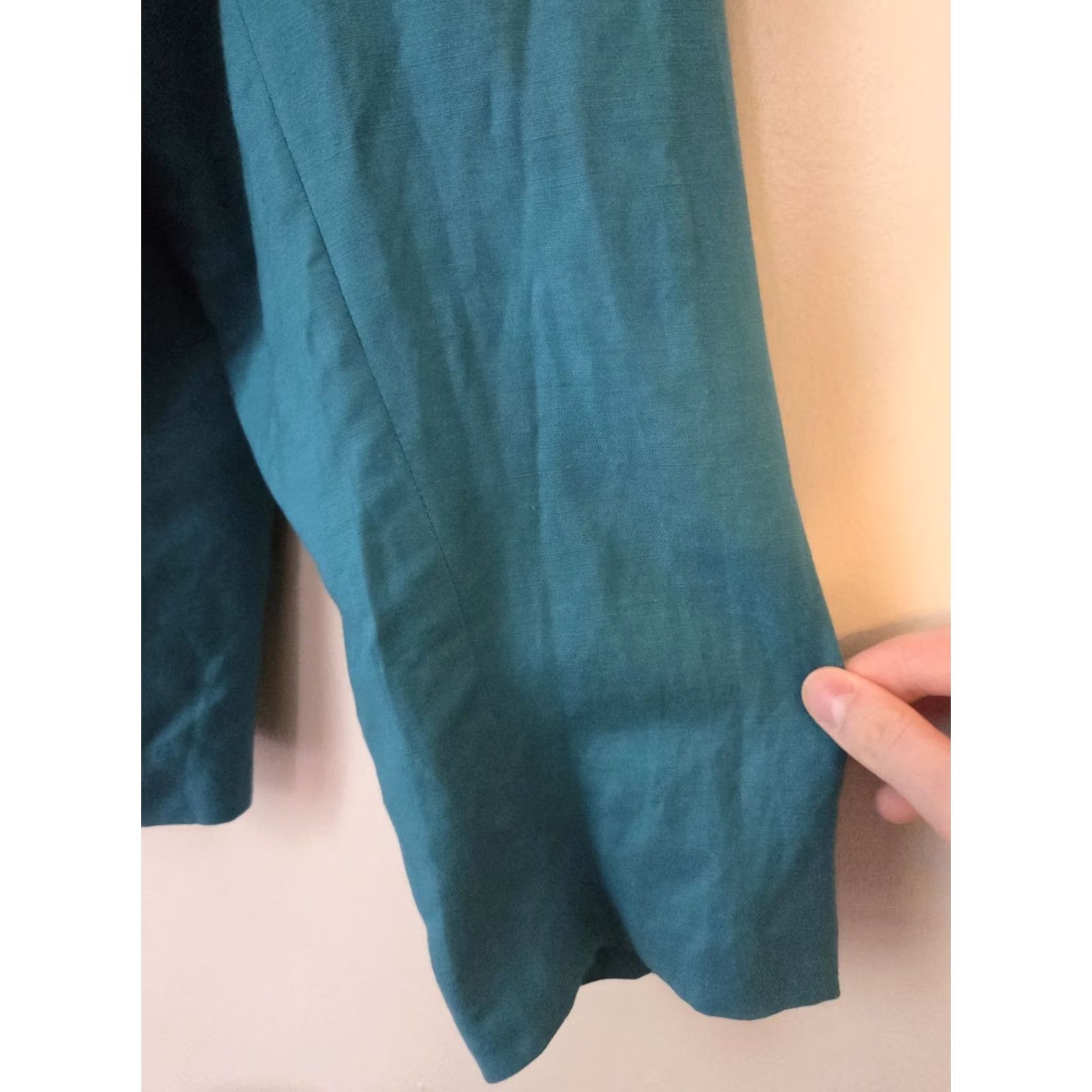 Vintage VINTAGE JG Hook Teal Linen Blend Blazer Jacket 32W Plus Womens Size XXS / US 00 / IT 34 - 5 Thumbnail