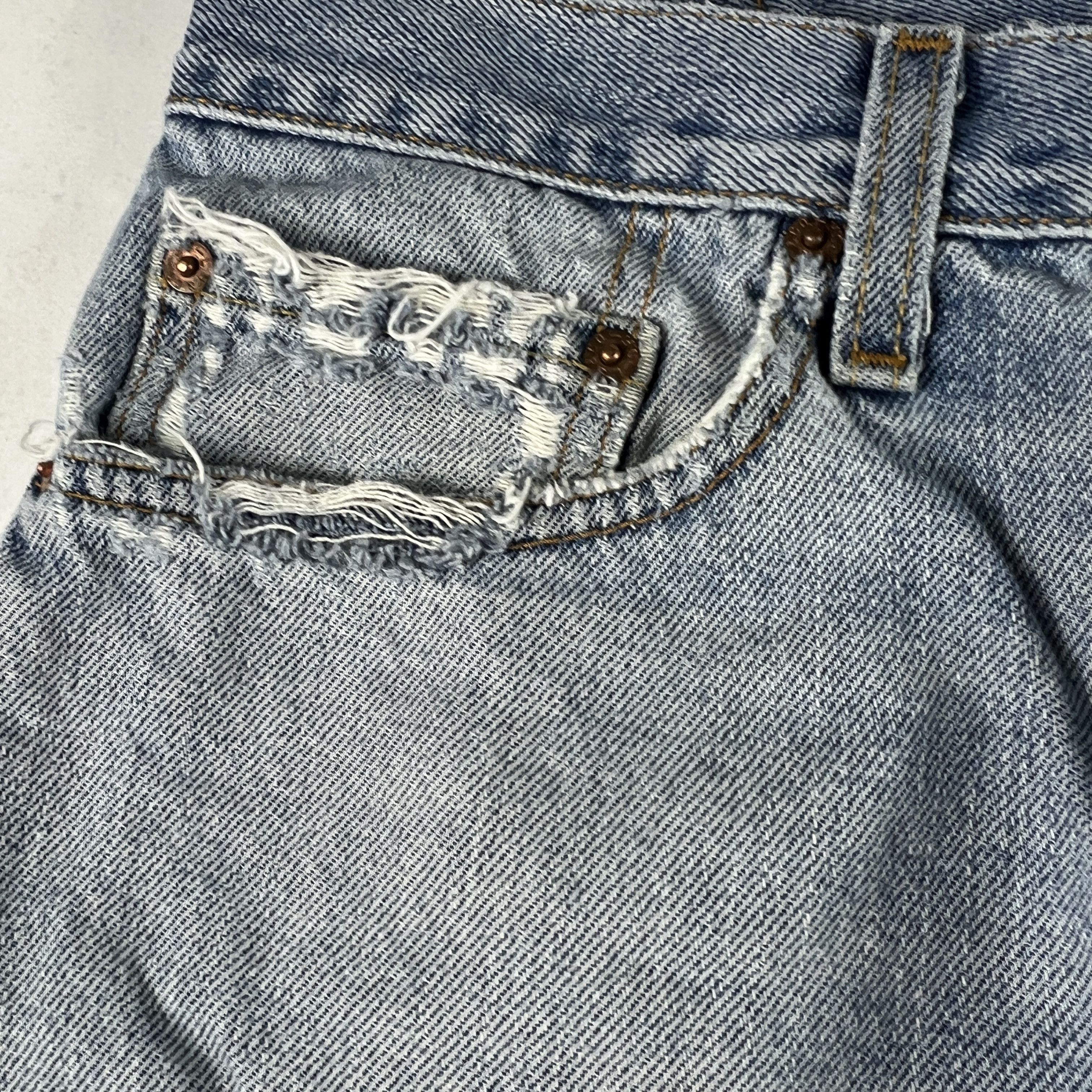 Levi's × Vintage Y2K Levi's Jeans 505 Straight Blue Faded Distressed Denim Size US 34 / EU 50 - 3 Thumbnail