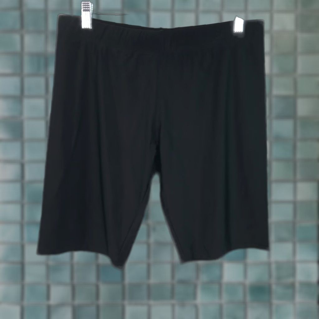 Vintage Elastic Waist Casual Stretch Pull On Black Bodywear Shorts Size 36 Black Size US 36 / EU 52 - 1 Thumbnail