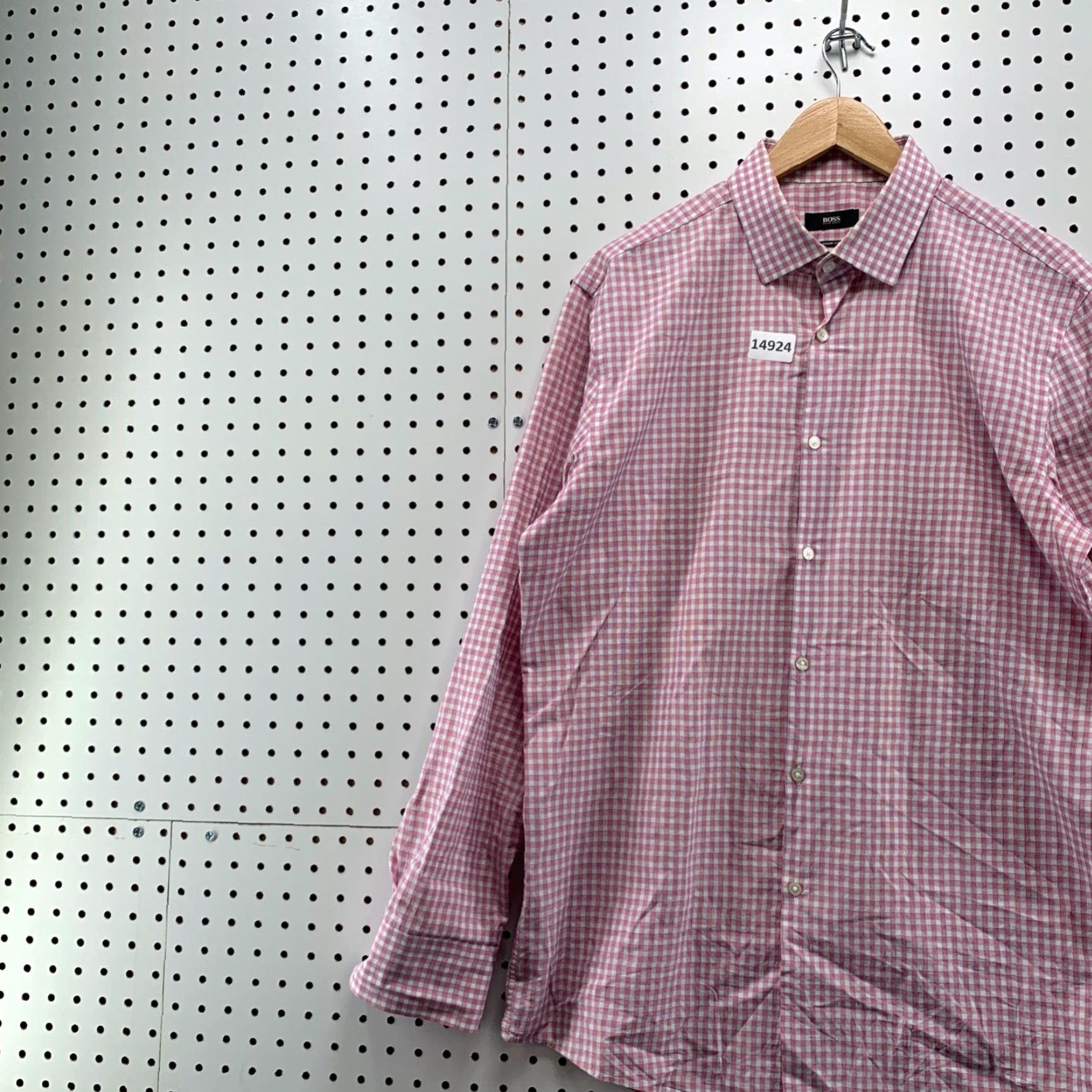 Hugo Boss HUGO BOSS Vintage Red Check Button-Up Shirt Long Sleeve Spread 16.5 Regular Mens Size US XL / EU 56 / 4 - 6 Thumbnail