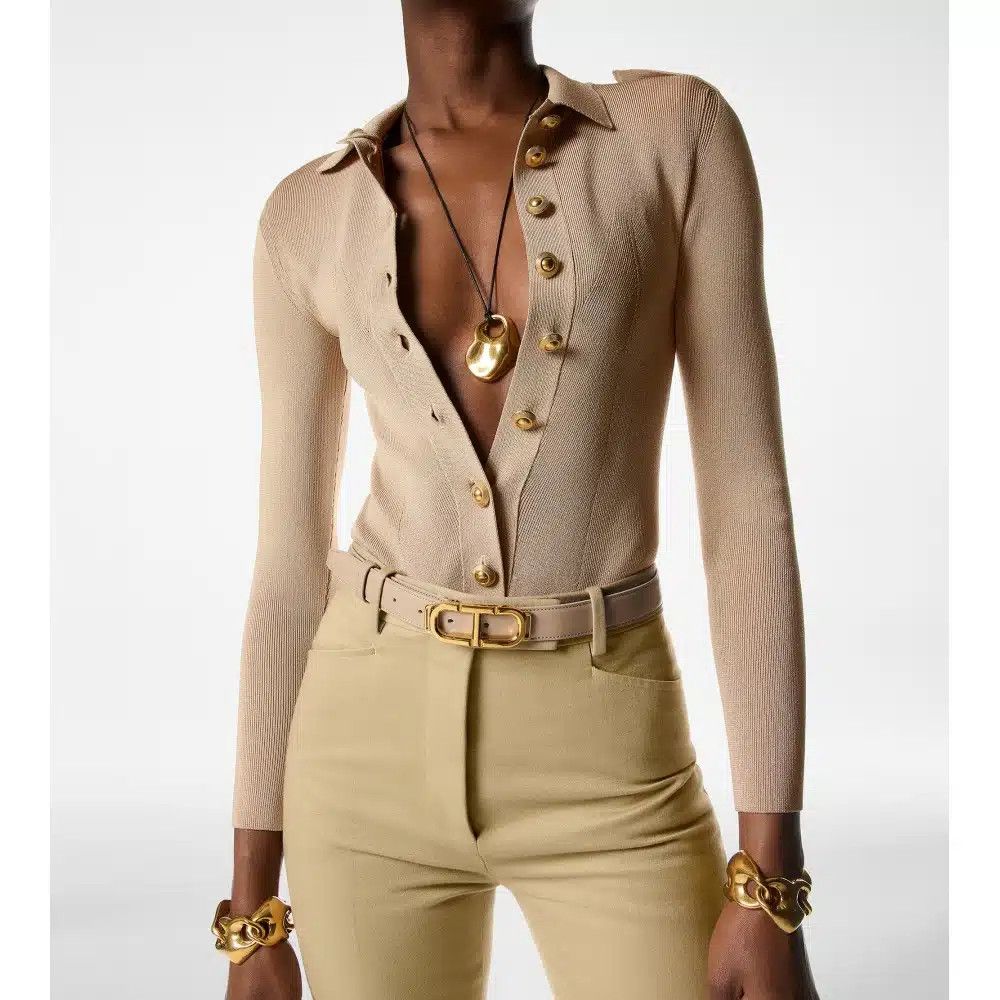 Tom Ford o1loc1c0226 PAW589 Cotton Moleskin Tailored Wide Leg Pant Size 25" / US 0 / IT 36 - 4 Thumbnail