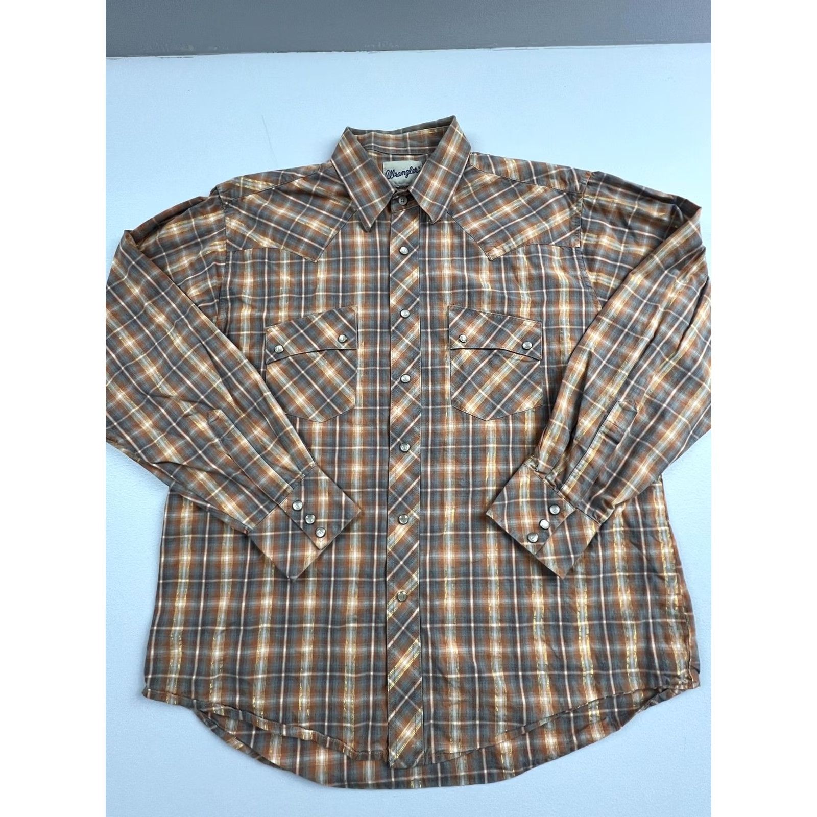 Wrangler VINTAGE Wrangler Shirt Mens Plaid Western Pearl Snap Long Sleeve Casual Read Size US XL / EU 56 / 4 - 2 Thumbnail