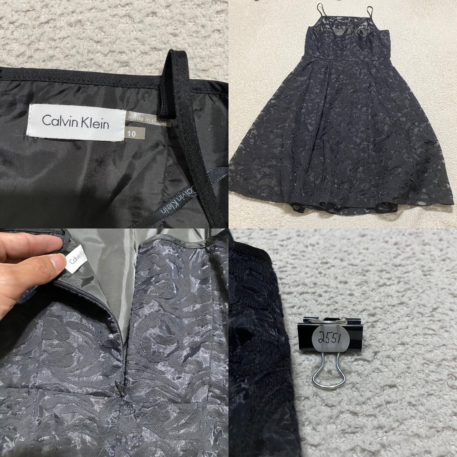 Calvin Klein Calvin Klein Dress Womens sz 10 Black Floral Lace Lined Sleeveless A-Line Size L / US 10 / IT 46 - 8 Thumbnail