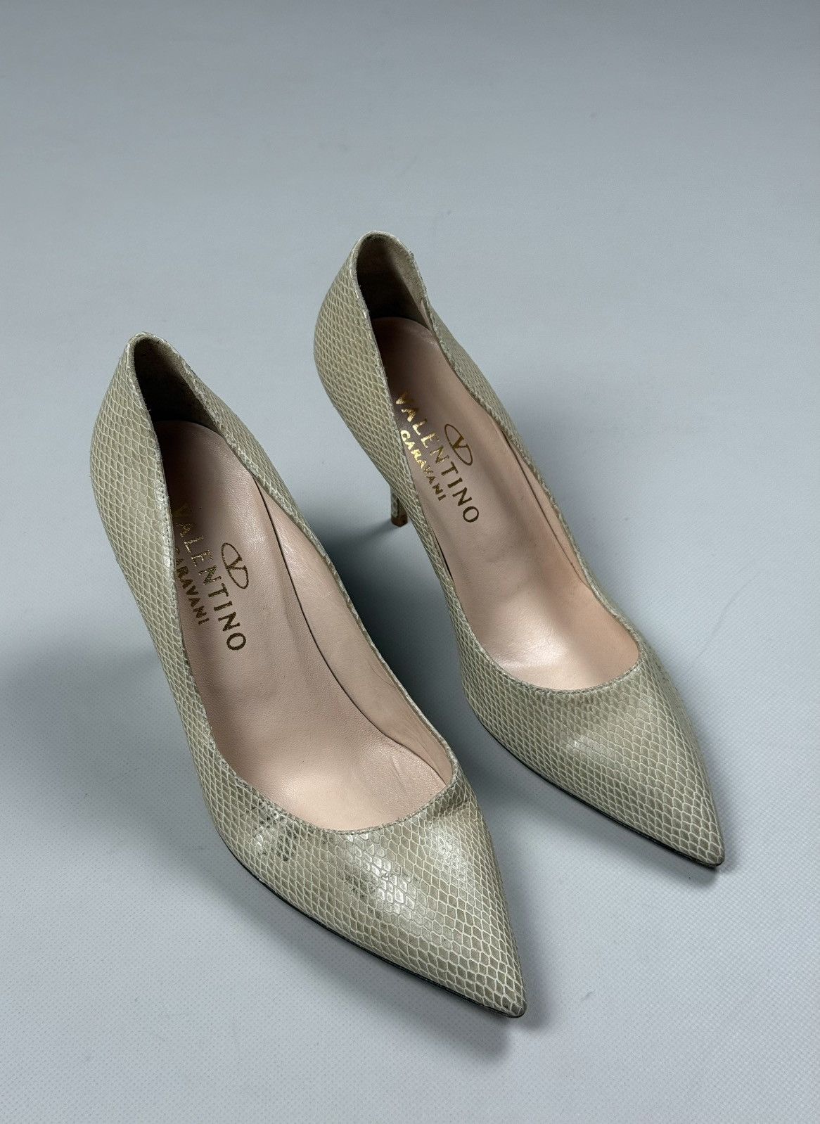 Valentino Valentino Garavani Snakeskin Pattern Leather Heels Shoes Size US 10 / IT 40 - 2 Thumbnail