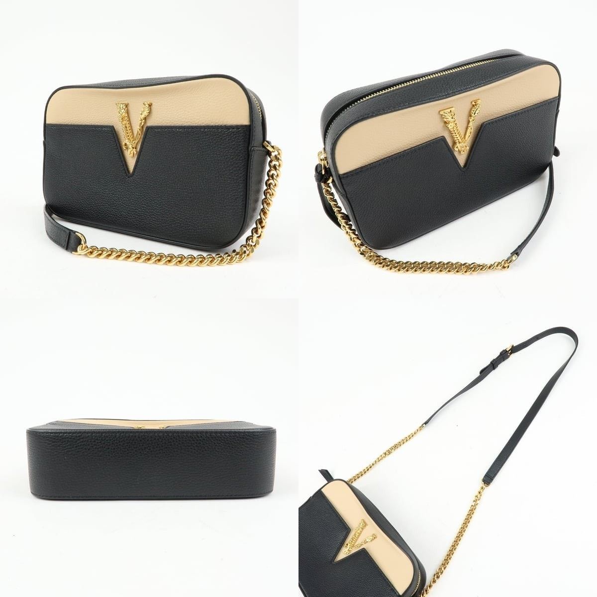 Versace Versace Virtus Leather Crossbody Bag Black Size ONE SIZE - 3 Thumbnail