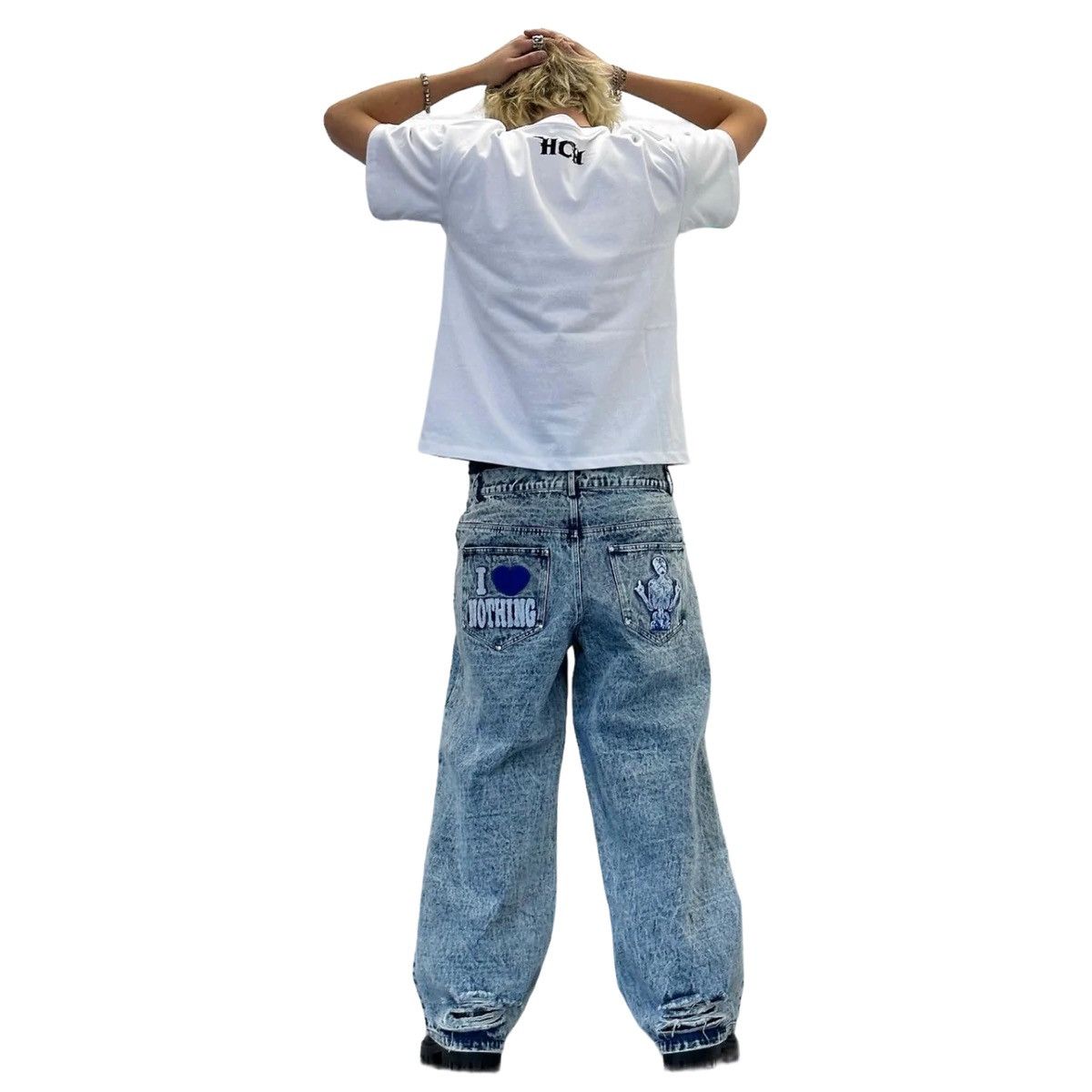 Distressed Denim × Very Rare I Love Nothing Jeans Heaven Can Wait 
