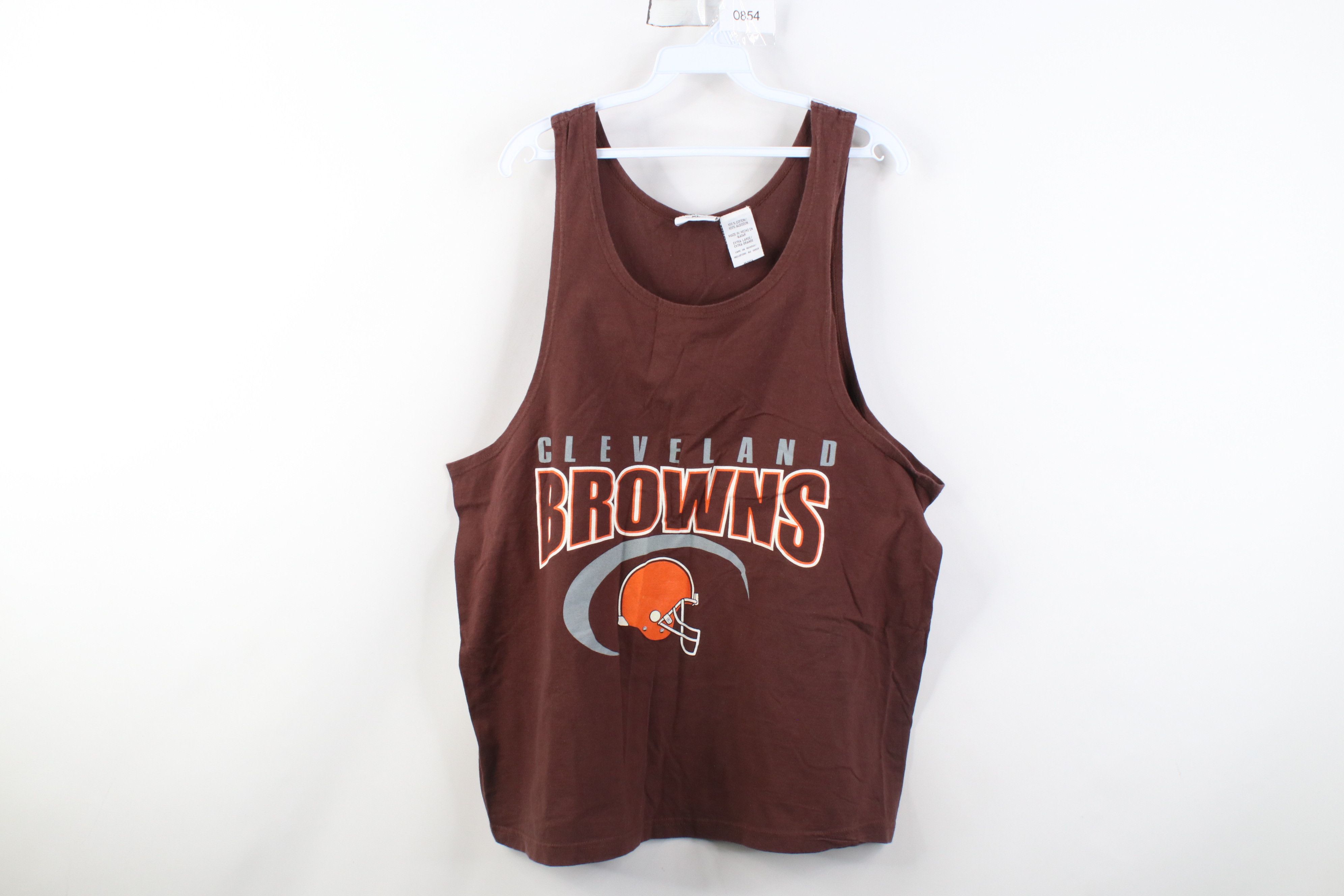 Vintage Vintage 90s Browns Football Tank Top T-Shirt Brown Cotton Size US XL / EU 56 / 4 - 1 Thumbnail