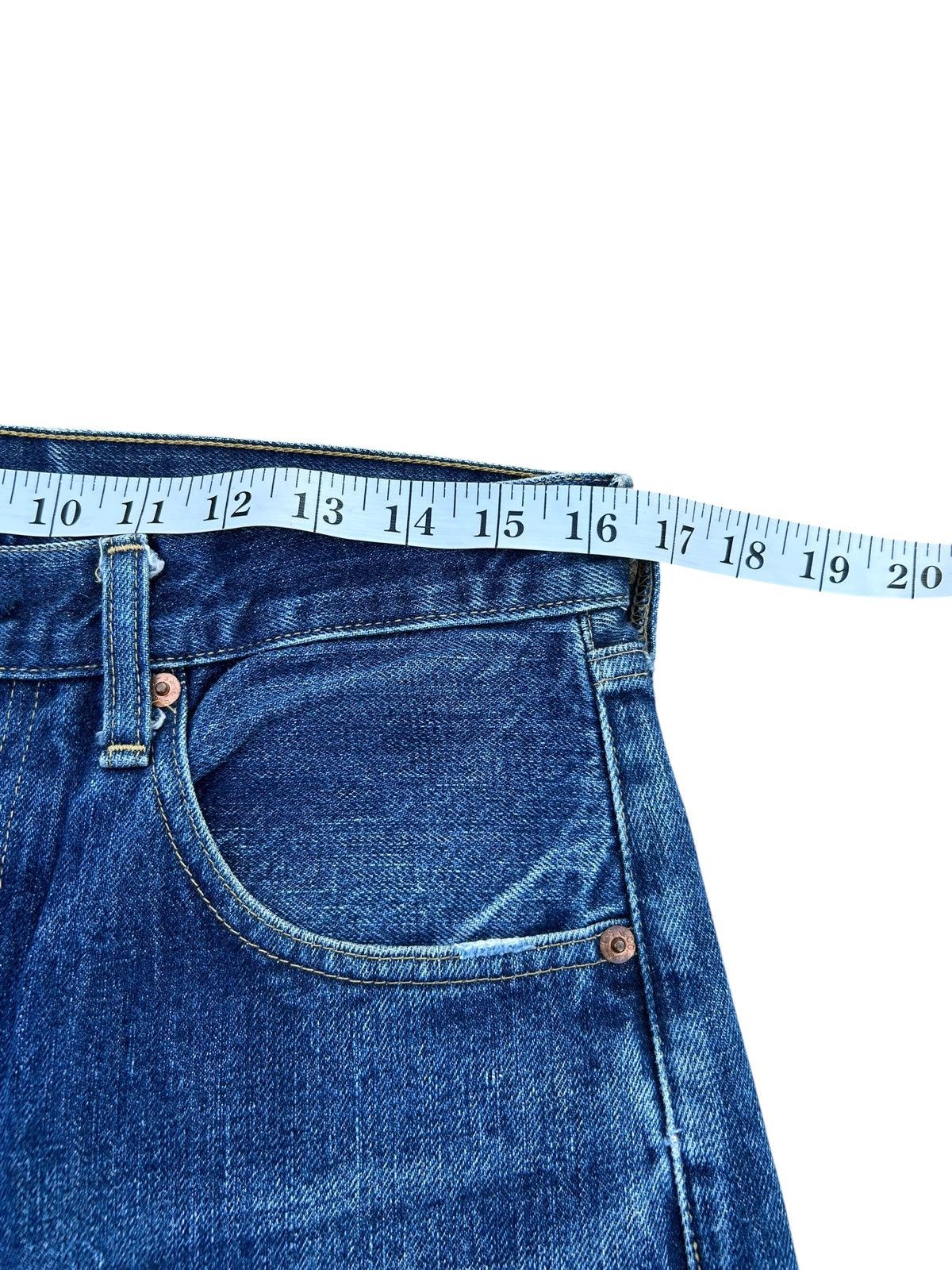 Kapital Vintage Levis Big E Selvedge Short Distressed Denim jeans Size US 33 - 14 Thumbnail