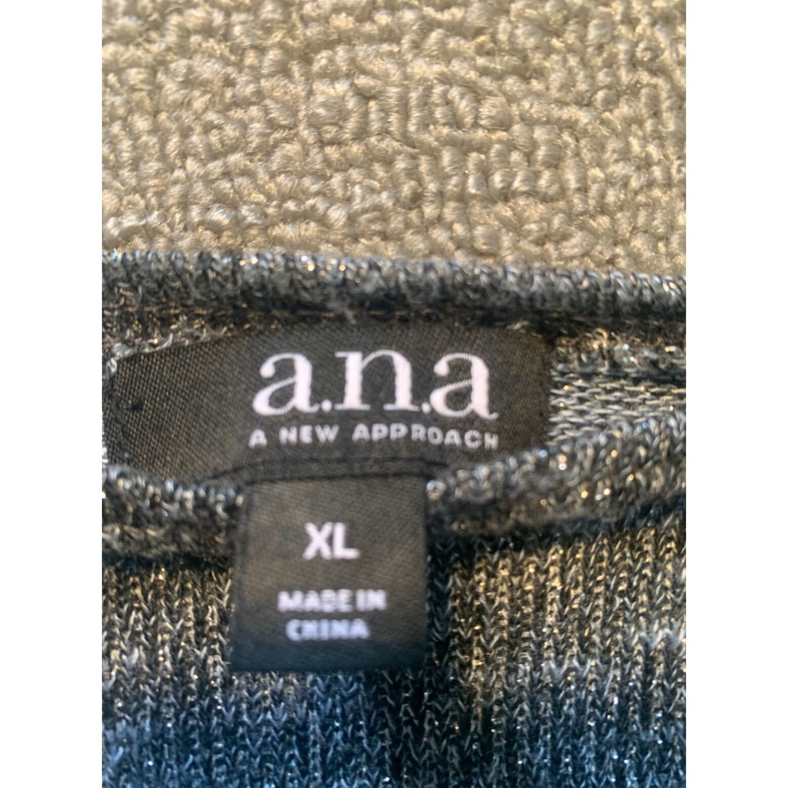Vintage a.n.a Women's Gray Sweater XL 3/4 Sleeve Sparkles Women Extra Large Size XL / US 12-14 / IT 48-50 - 2 Thumbnail