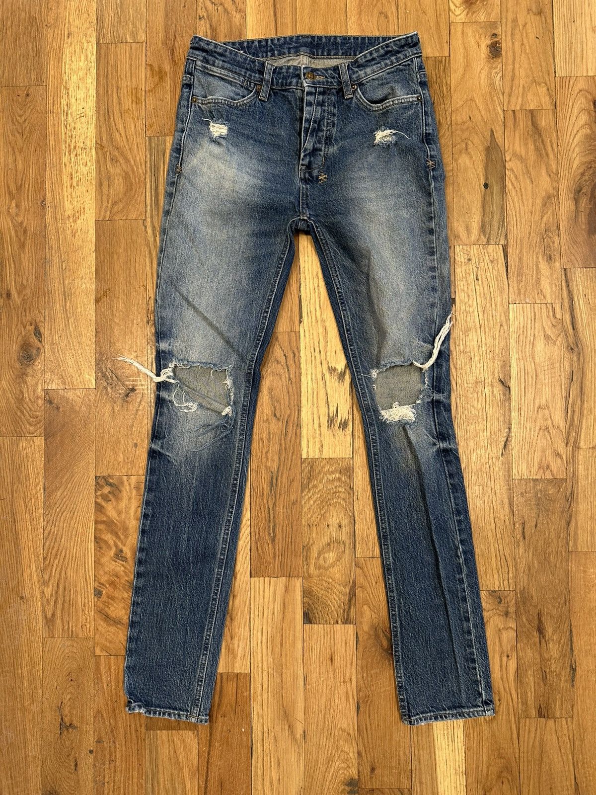 Ksubi Ksubi Knee Hole Dark Blue Denim Jeans Size 30 | Grailed