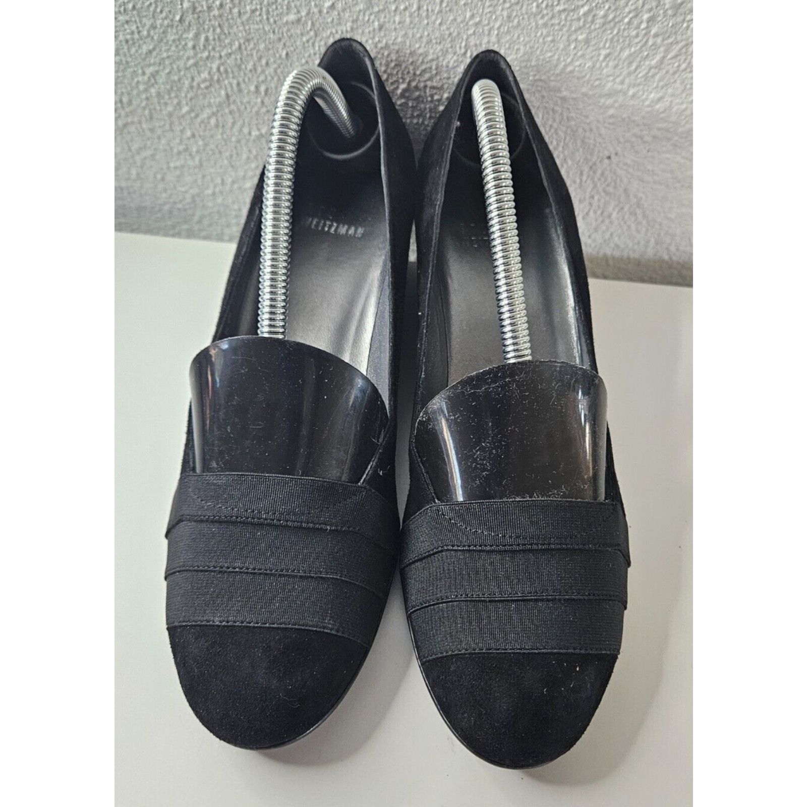Stuart Weitzman Stuart Weitzman Perforated Black Suede Wedge Heels Size 6M Size US 5 / IT 35 - 2 Thumbnail