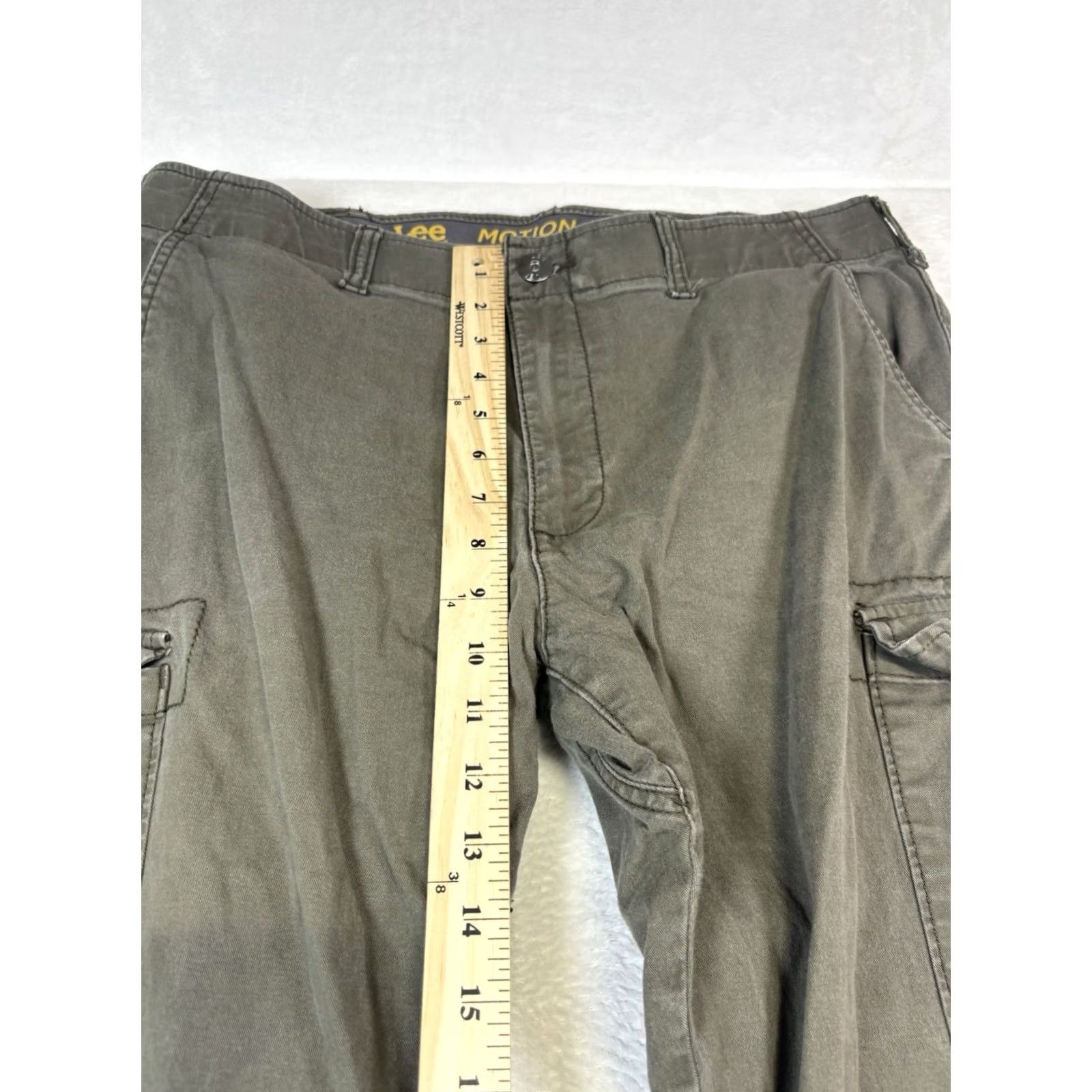 Lee Lee Cargo Pants Men's Regular Straight Green 36x34 Cotton Blend Stretch Pockets Button Size US 36 / EU 52 - 3 Thumbnail