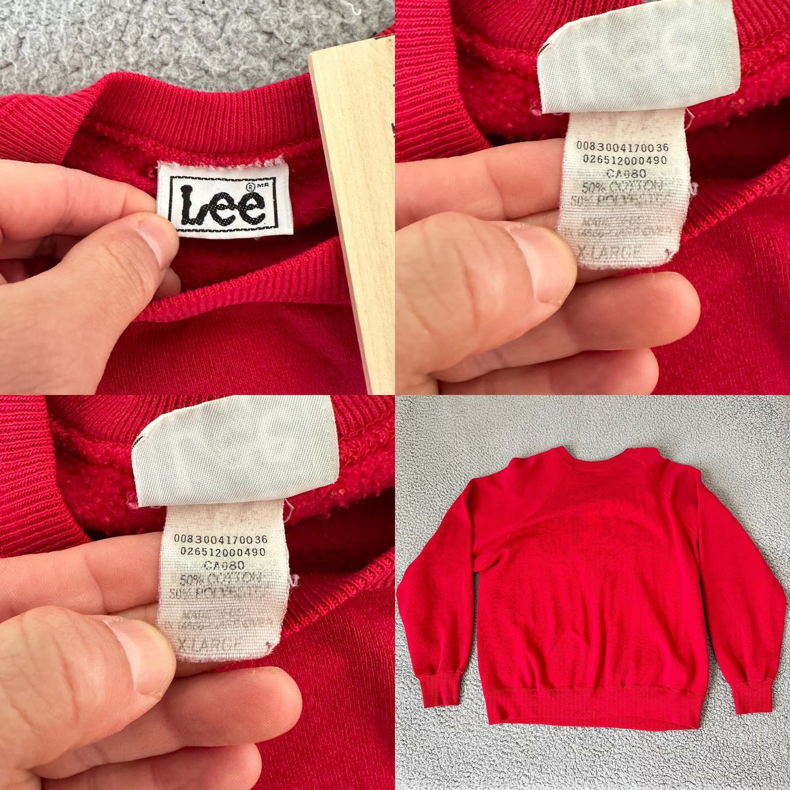 Lee VINTAGE Lee Sweatshirt Womens XL Red Lee Sweatshirt XL Red 90s Vintage Womens Pullover Crew Neck Fleece All Seasons Activewear IL USA Size XL / US 12-14 / IT 48-50 - 8 Thumbnail