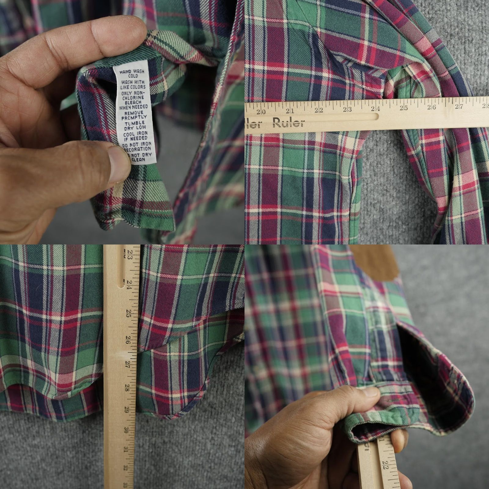 Ralph Lauren VINTAGE Ralph Lauren Shirt Mens L Plaid Flannel Button Down Suede Elbow Patches Size US L / EU 52-54 / 3 - 9 Thumbnail