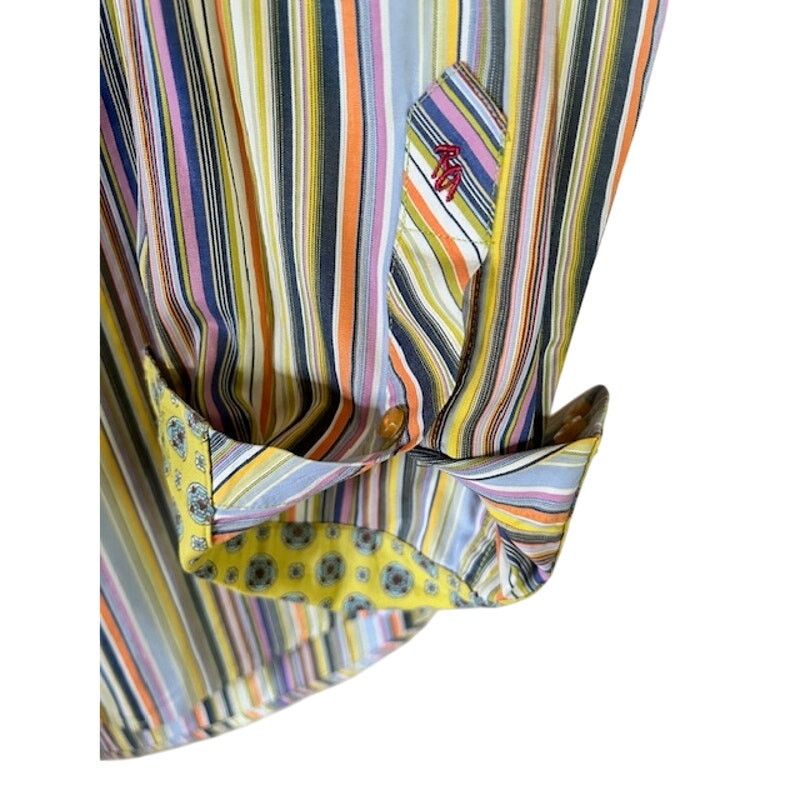 Robert Graham Robert Graham Multicolor Stripe Shirt XL Statement Button Up Size US XL / EU 56 / 4 - 6 Thumbnail