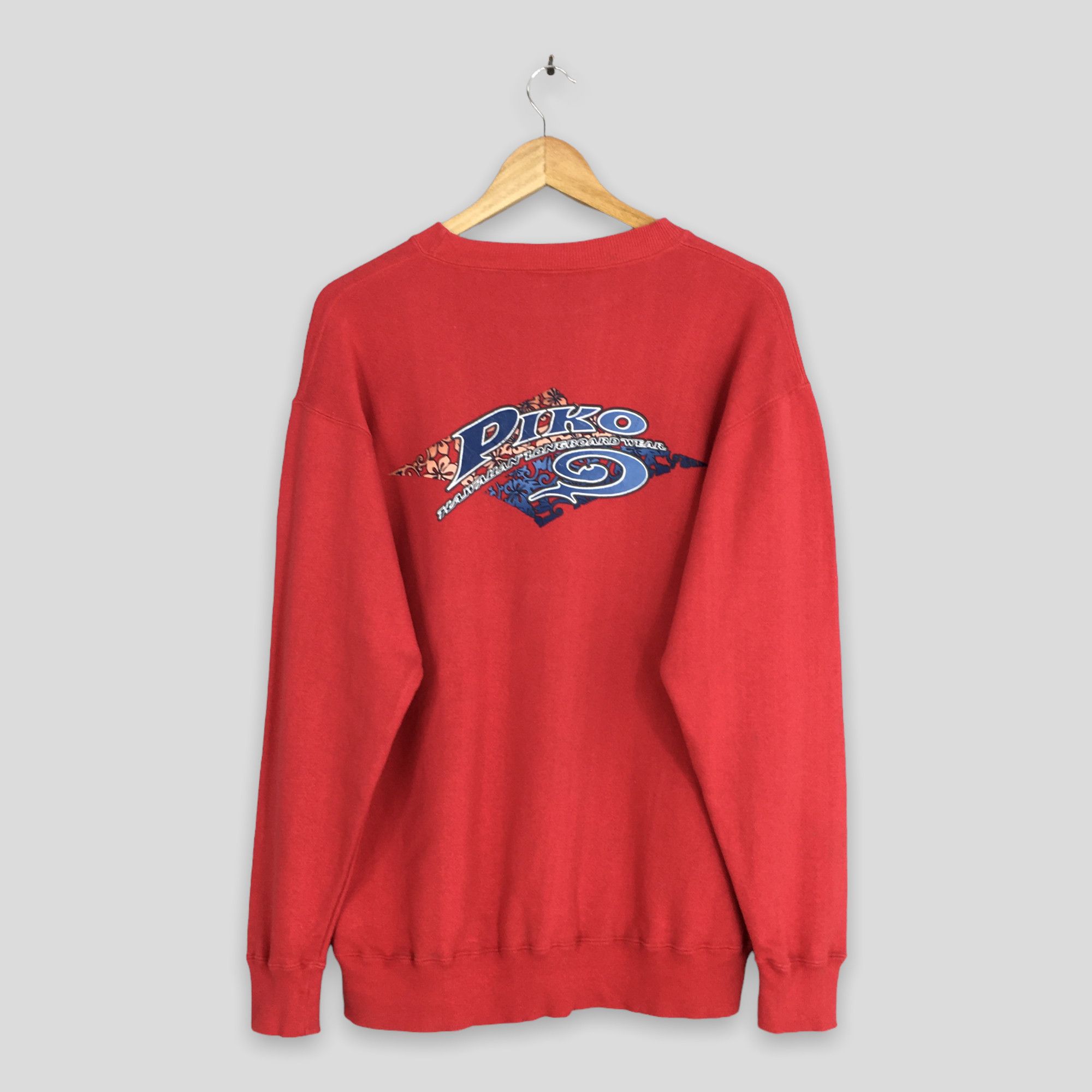 Vintage Vintage 90s Piko Surfing Red Sweatshirt Large Size US L / EU 52-54 / 3 - 7 Thumbnail