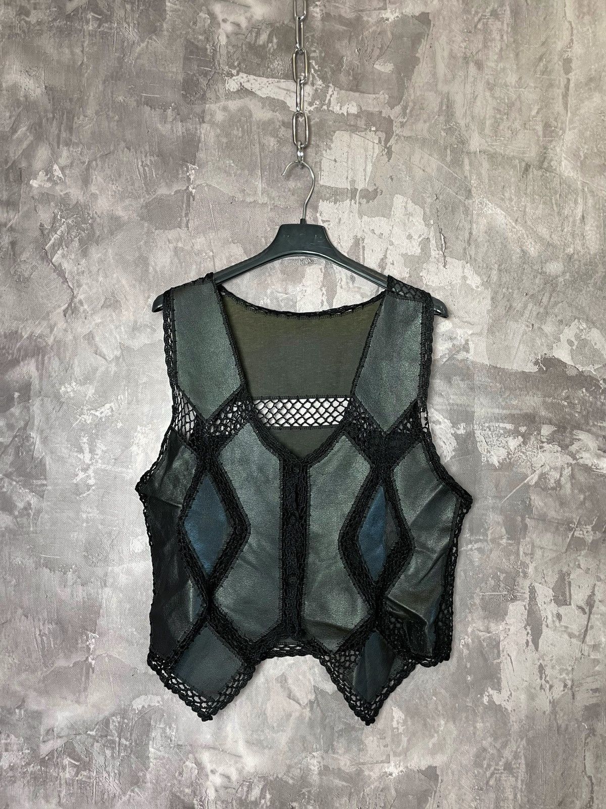 Leather × Vintage RARE💥Vintage Japanese Brand Patchwork Leather Vest Size M / US 6-8 / IT 42-44 - 1 Thumbnail