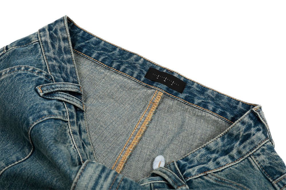 Vintage Men's punk distressed patchwork pockets loose straight jeans Size US 34 / EU 50 - 4 Thumbnail