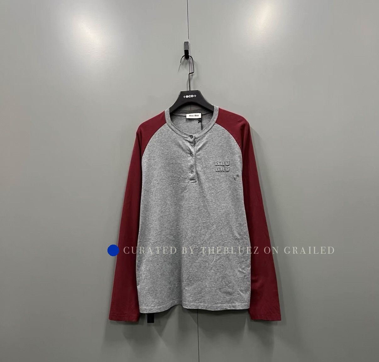Miu Miu Color-block Embroidered Logo Long Sleeve Tee Size US L / EU 52-54 / 3 - 1 Thumbnail