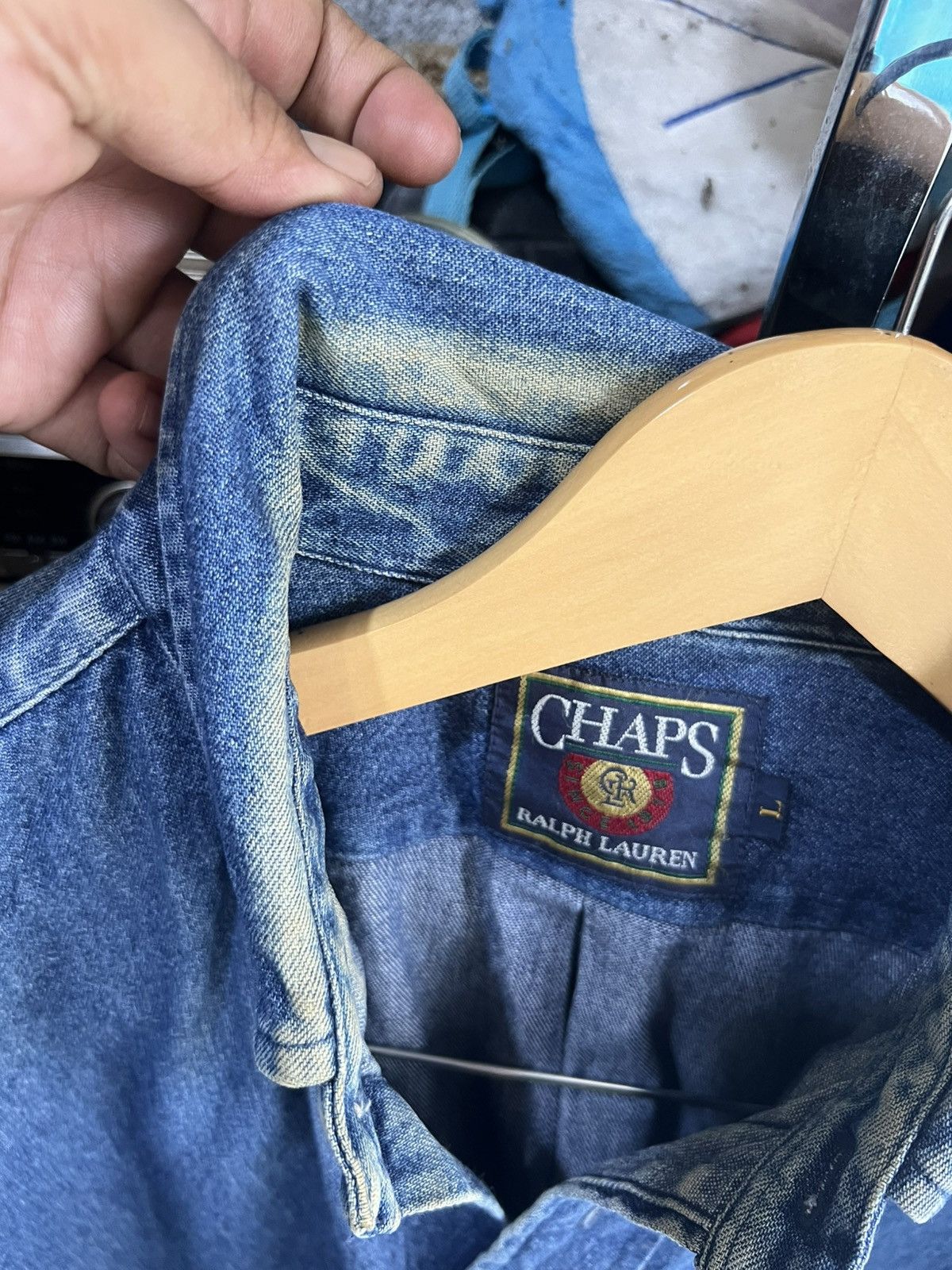Chaps Ralph Lauren 🔥Vintage Chaps Ralph Lauren Long Sleeve Denim Shirt Size US L / EU 52-54 / 3 - 9 Thumbnail