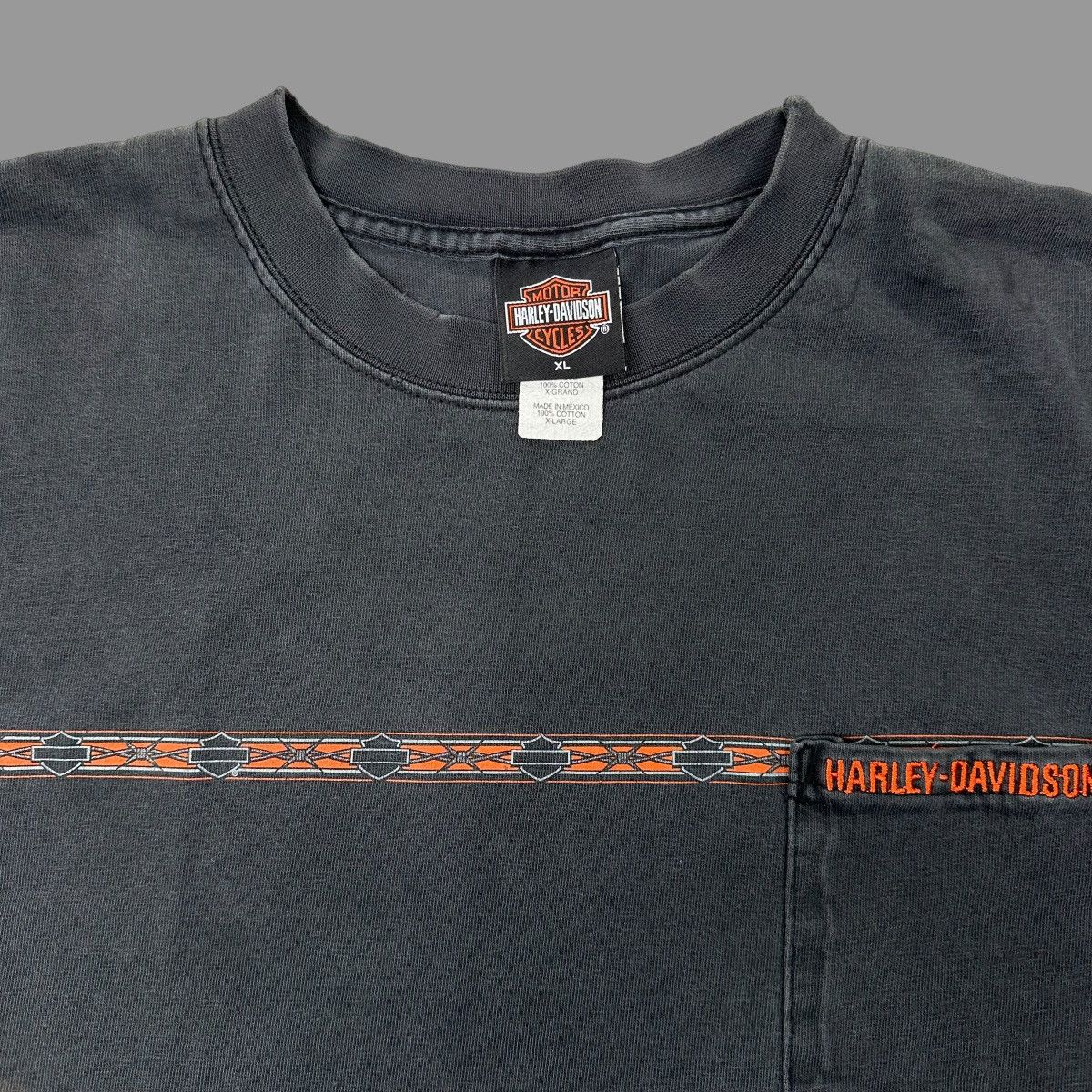 Harley Davidson × Vintage Vintage 1990s Harley Davidson pocket T-shirt Size US XL / EU 56 / 4 - 3 Thumbnail