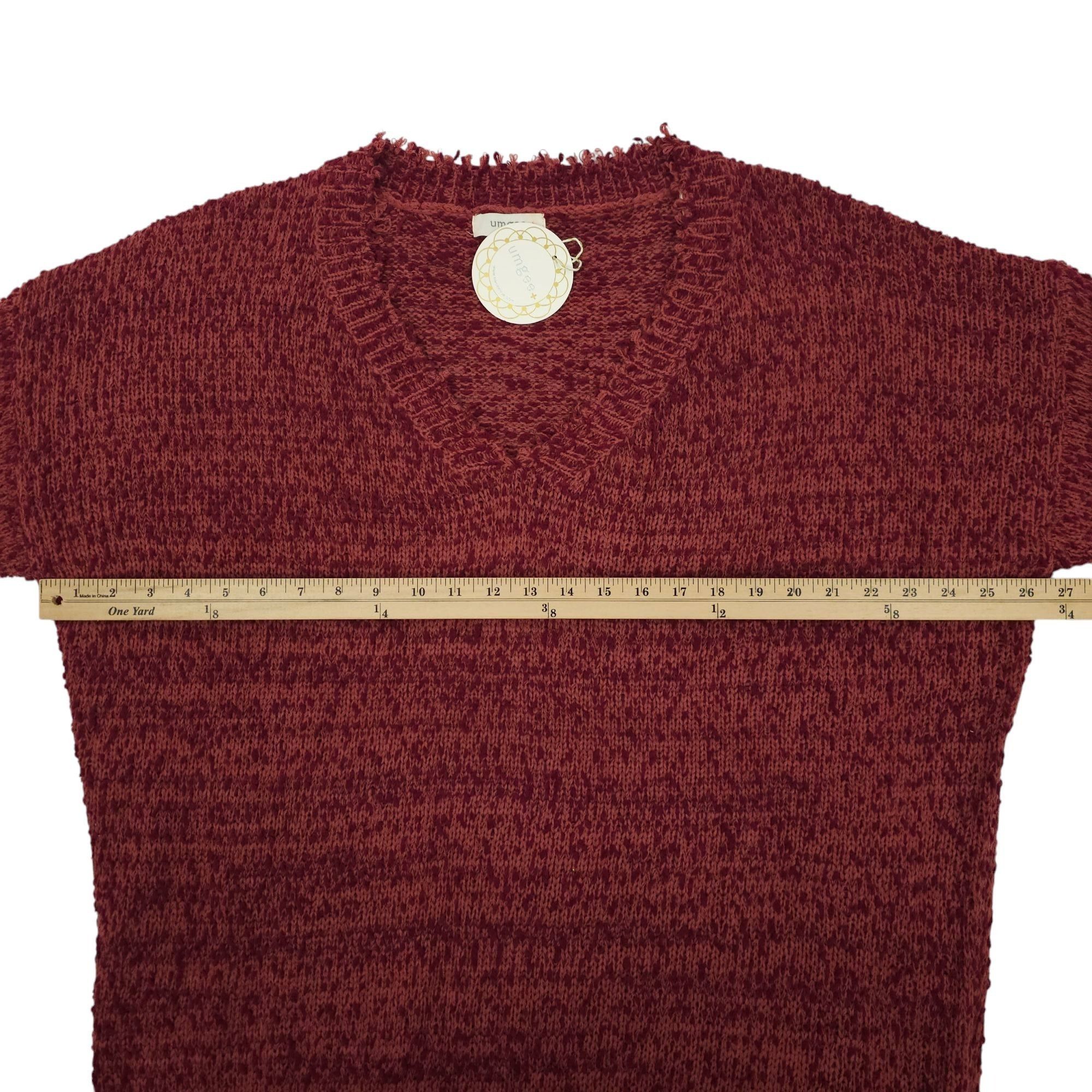 Other Umgee Sweater Womens XL Distressed Hem V Neck Pullover Knit Size XL / US 12-14 / IT 48-50 - 3 Thumbnail