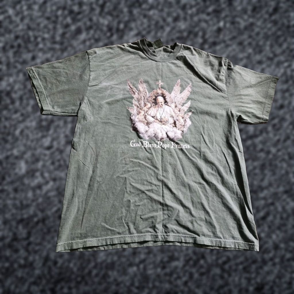 Comfort Colors Mens 2XL God Bless Pope Francis T Shirt Angel Religious Bible Shirt Mens Green Cotton Comfort Colors 2020-2029 Adult 2XL Size US XXL / EU 58 / 5 - 1 Thumbnail